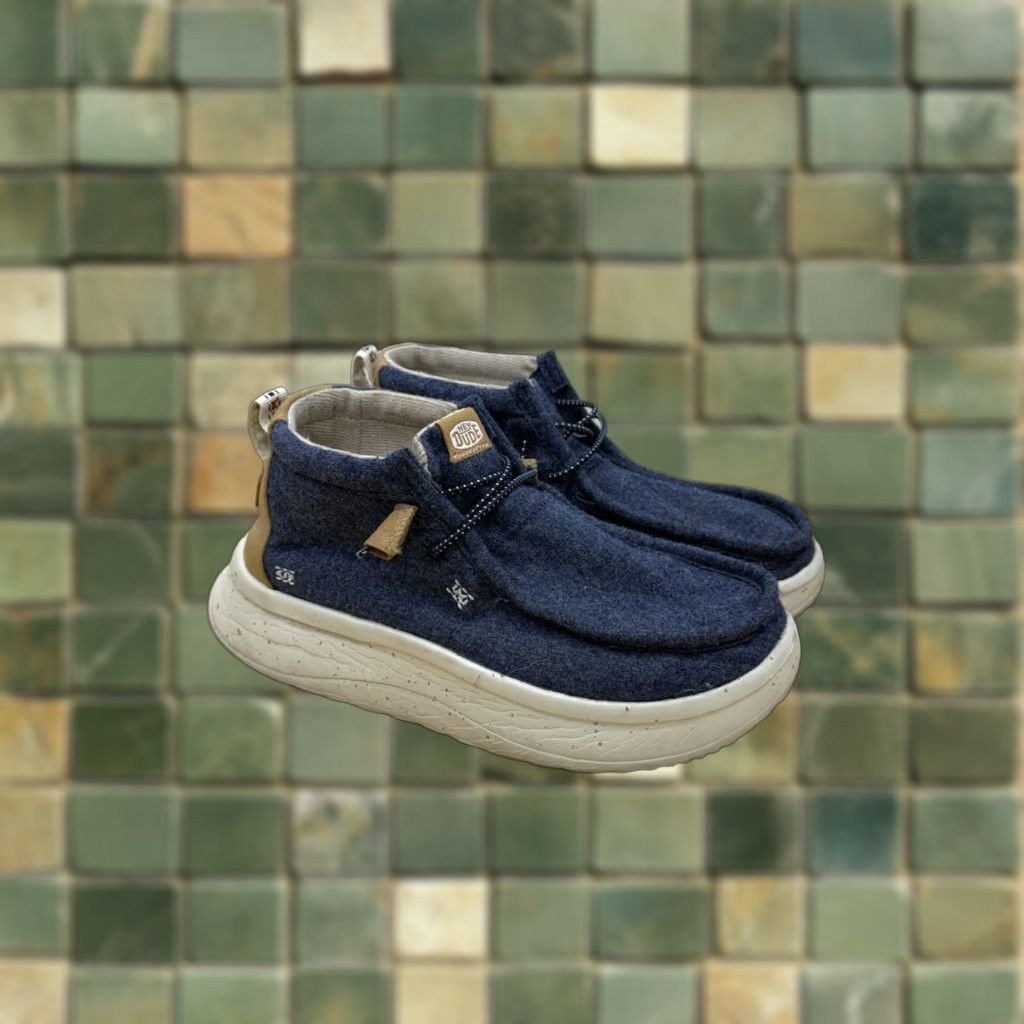 Hey Dude Wendy Peak Hi Women's Wool Slip On Loafer Navy Blue - Main Image