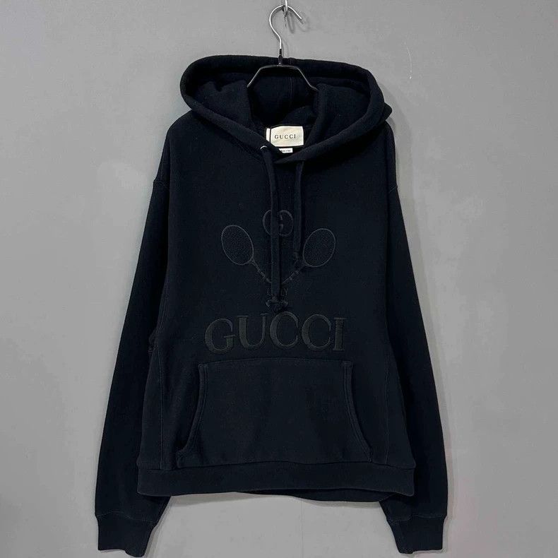 Gucci Gucci Black embroidered tennis hoodie 2506-Nextarrow Size US M / EU 48-50 / 2 - 1 Thumbnail