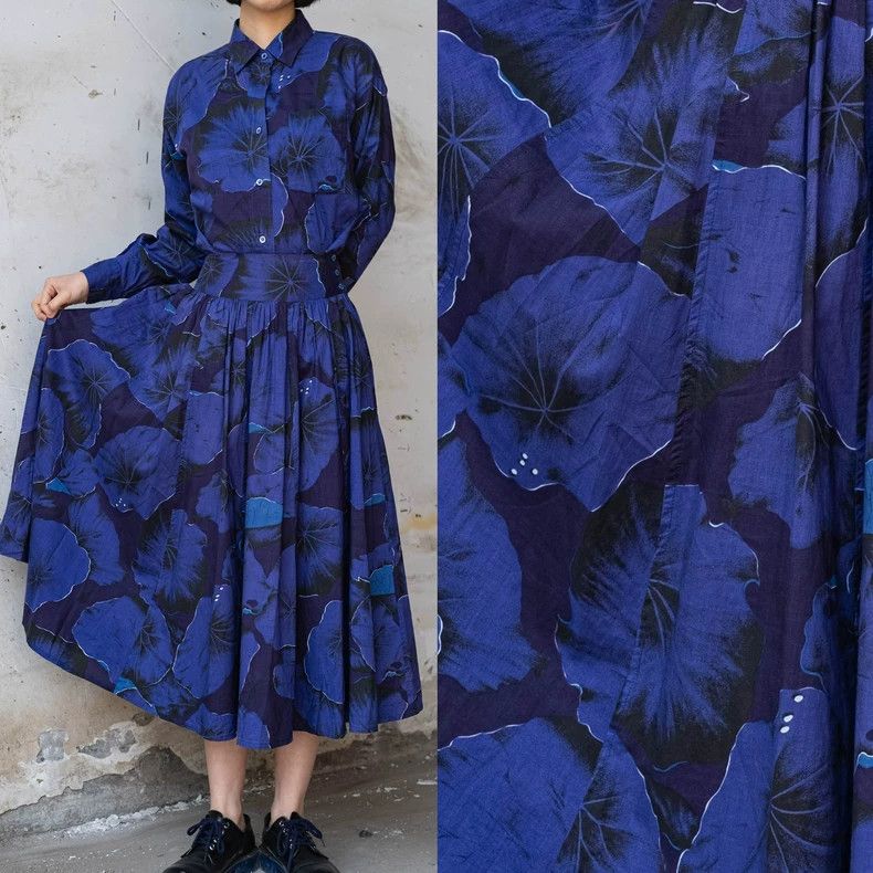 Kenzo KENZO Blue and purple flower set vintage Size M / US 6-8 / IT 42-44 - 2 Thumbnail