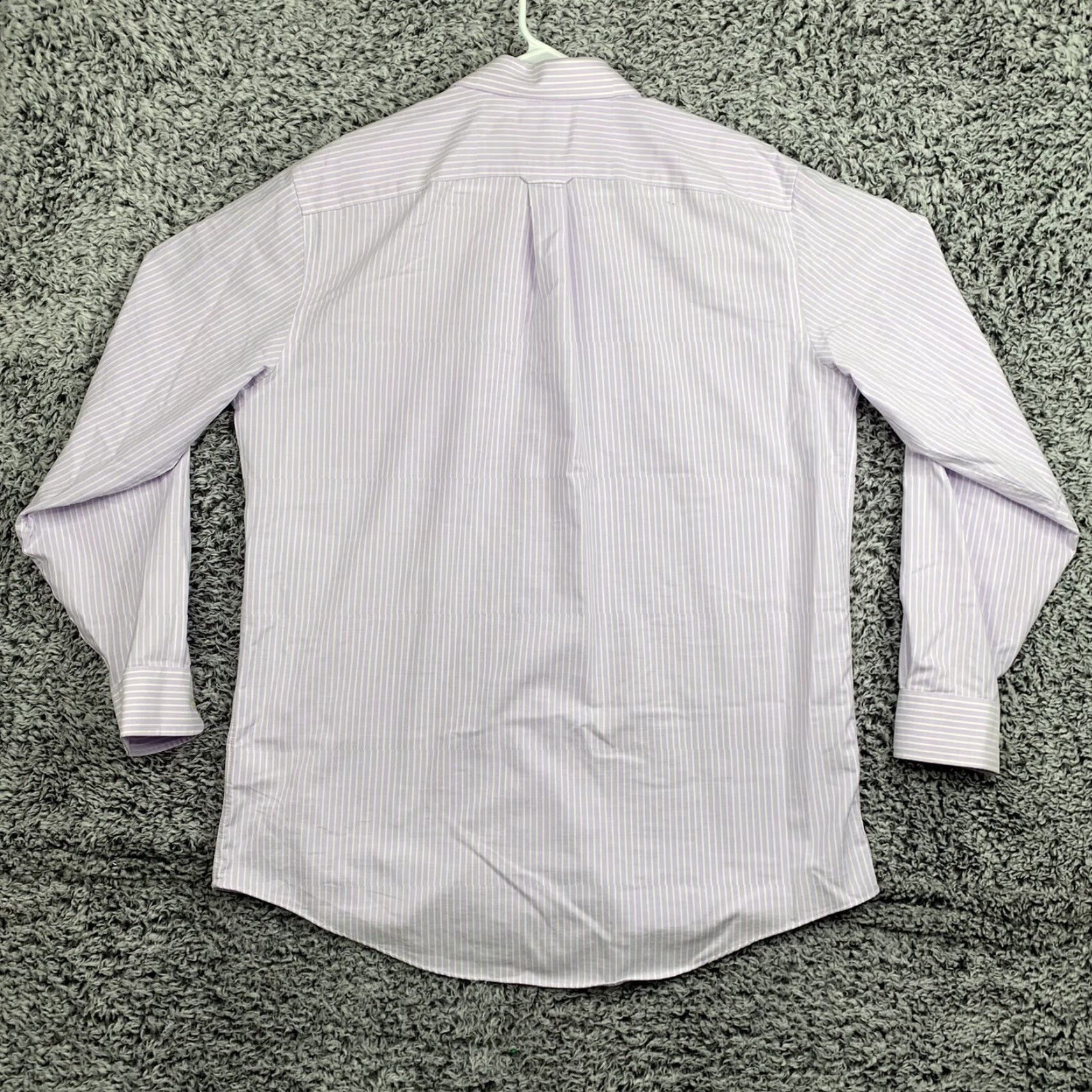 Stafford Stafford Shirt Mens 17 Wrinkle Free Purple White Stripe Button-Up Oxford Workwear Shirt Size US XL / EU 56 / 4 - 4 Thumbnail