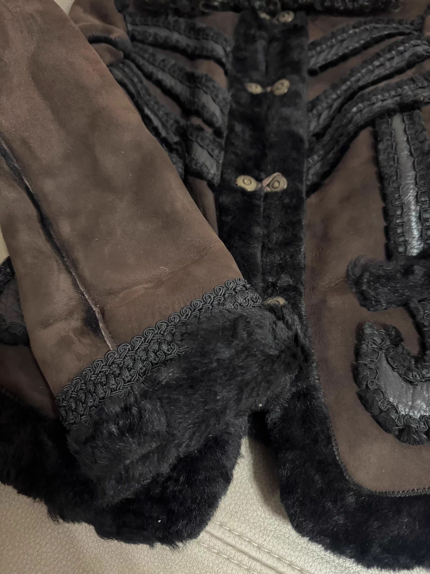 Just Cavalli JastCavalii Deep Brown Deerskin Shearling Jacket Italy 40 Size M / US 6-8 / IT 42-44 - 5 Thumbnail