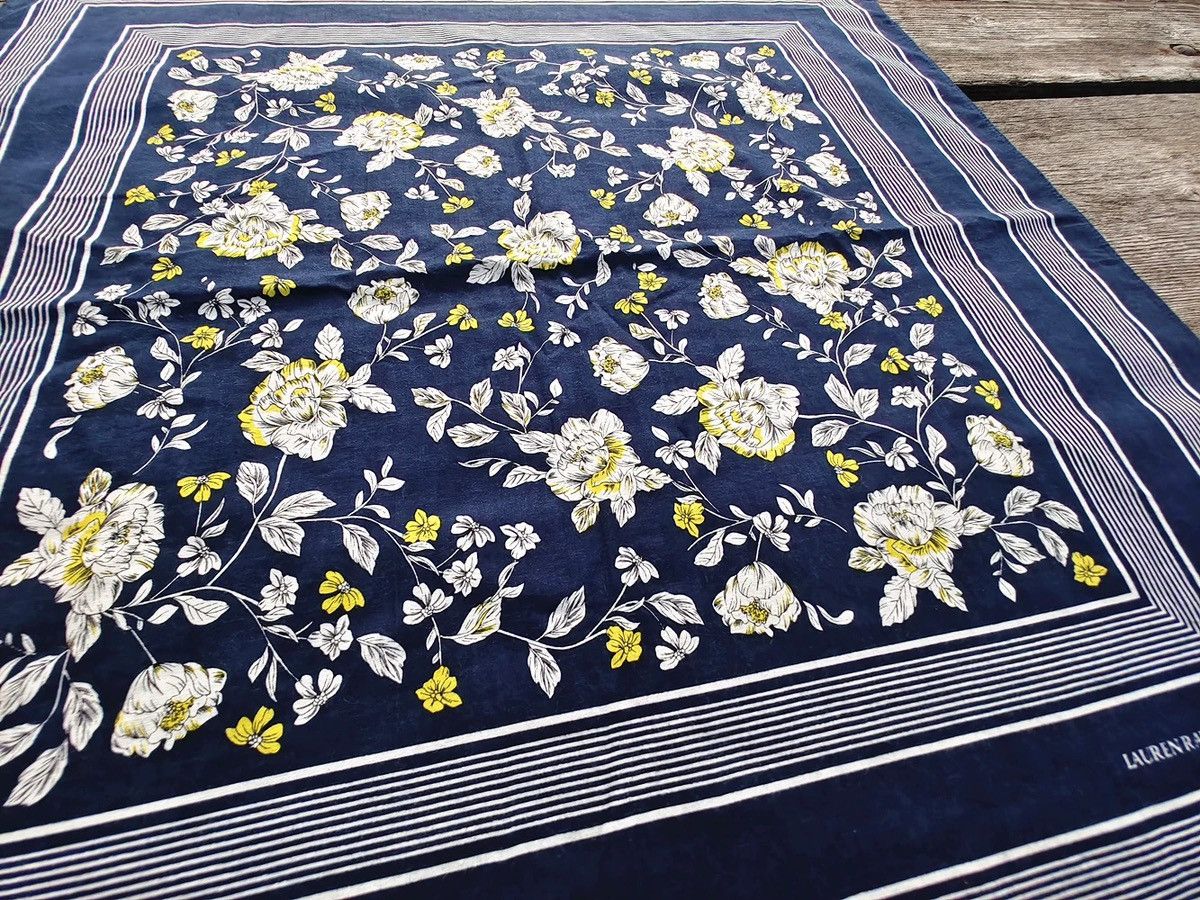 Ralph Lauren INDIGO Printed Bandana COTTON Green Scarf handkerchief Size ONE SIZE - 7 Thumbnail