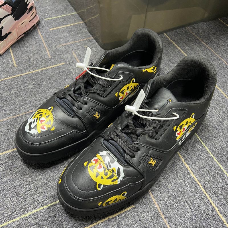 Louis Vuitton Nigo x Louis Vuitton Black Low Top Trainers 0079 Size US 11 / IT 41 - 1 Thumbnail