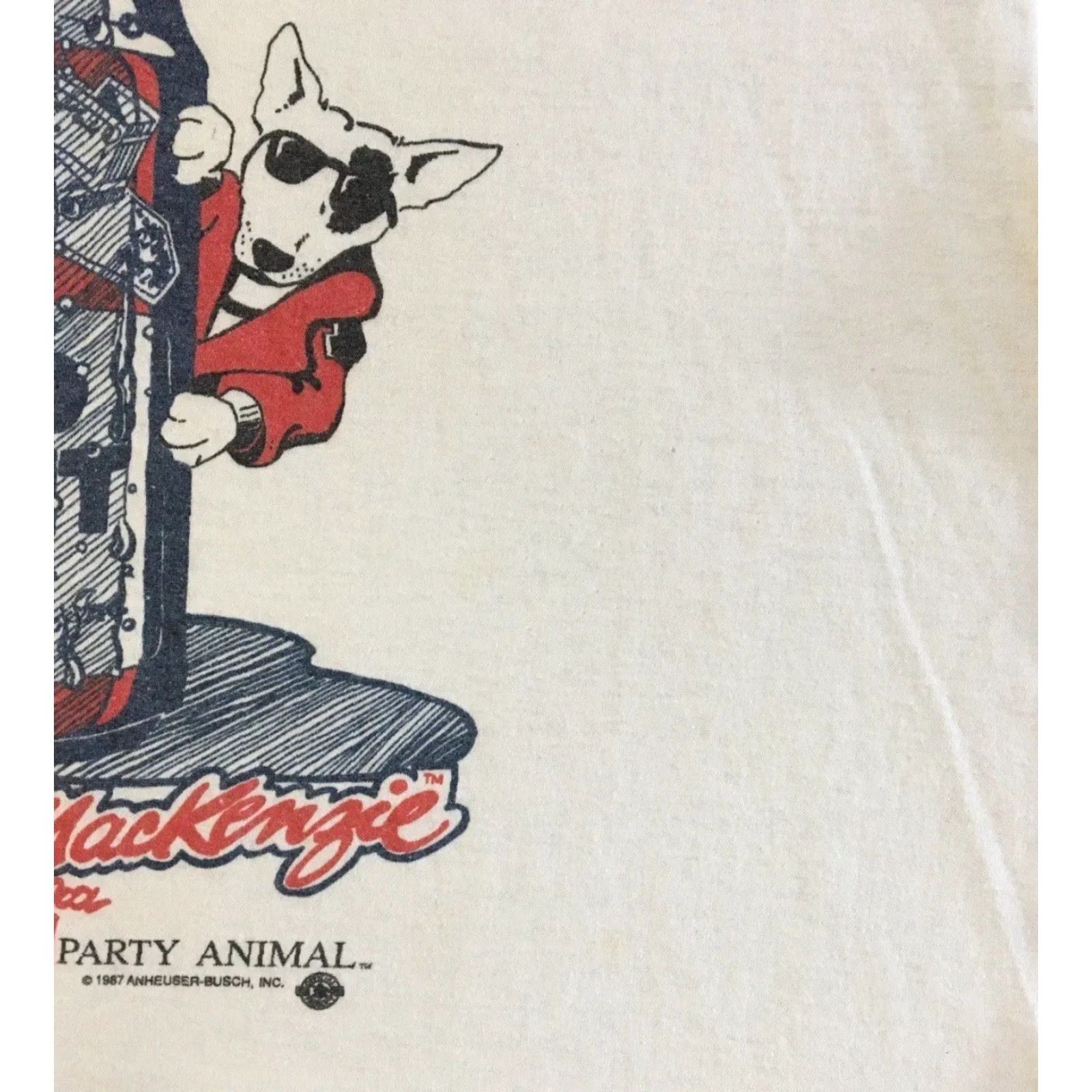 Vintage VINTAGE Bud Light Spuds Mackenzie Party Dog Shirt M White 80s 90s Funny Grunge Beer Dog USA Mens Rock Retro Fans Size US M / EU 48-50 / 2 - 7 Thumbnail