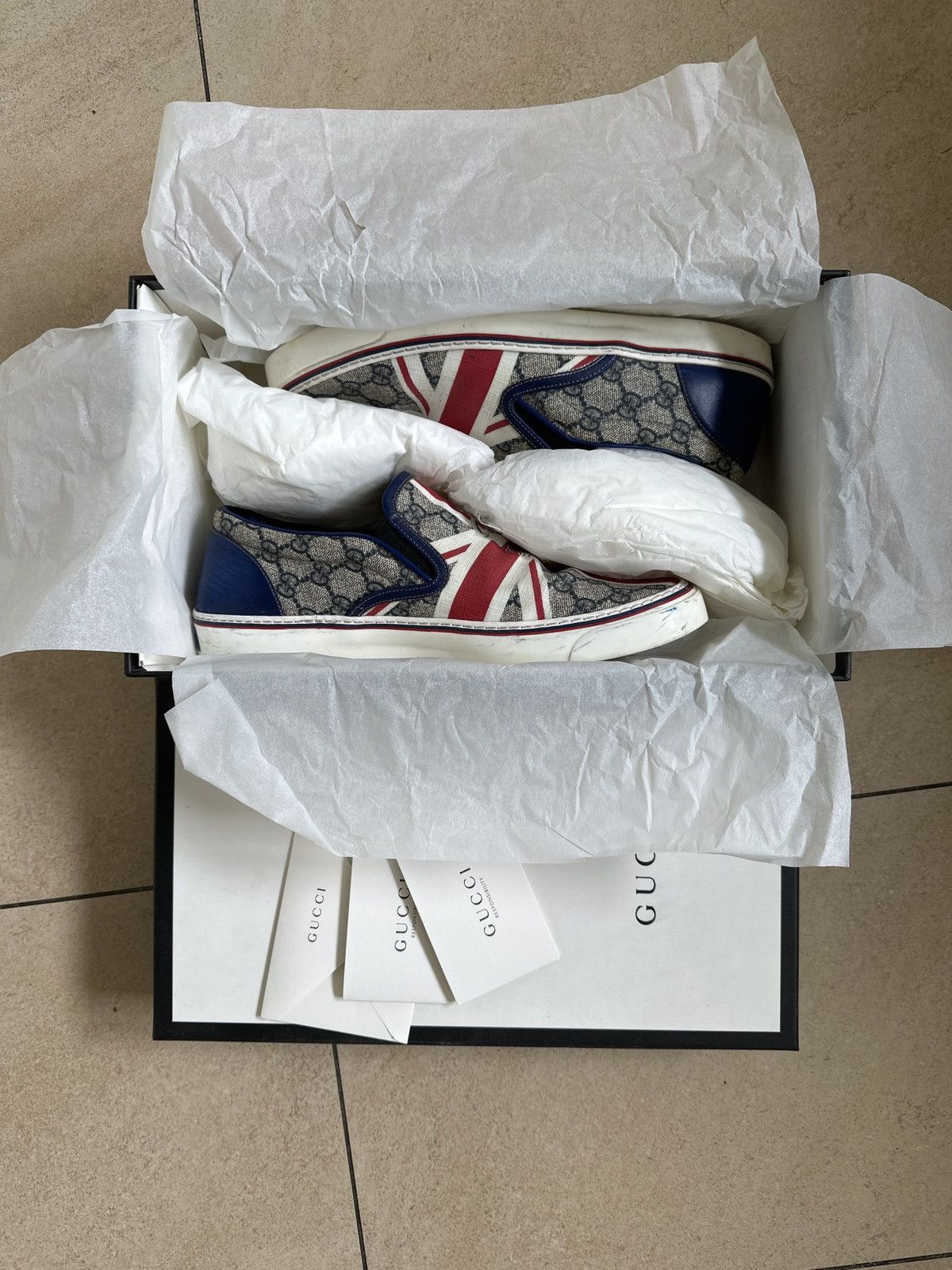 Gucci Gucci Monogram Exclusive Slip-Ons Union Jack Sloaney Size US 10.5 / EU 43-44 - 2 Thumbnail