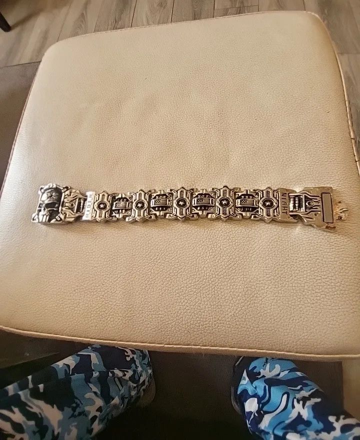 Vintage 21cm Charm Skull Bracelet Punk Rider Bracelet Size ONE SIZE - 3 Thumbnail