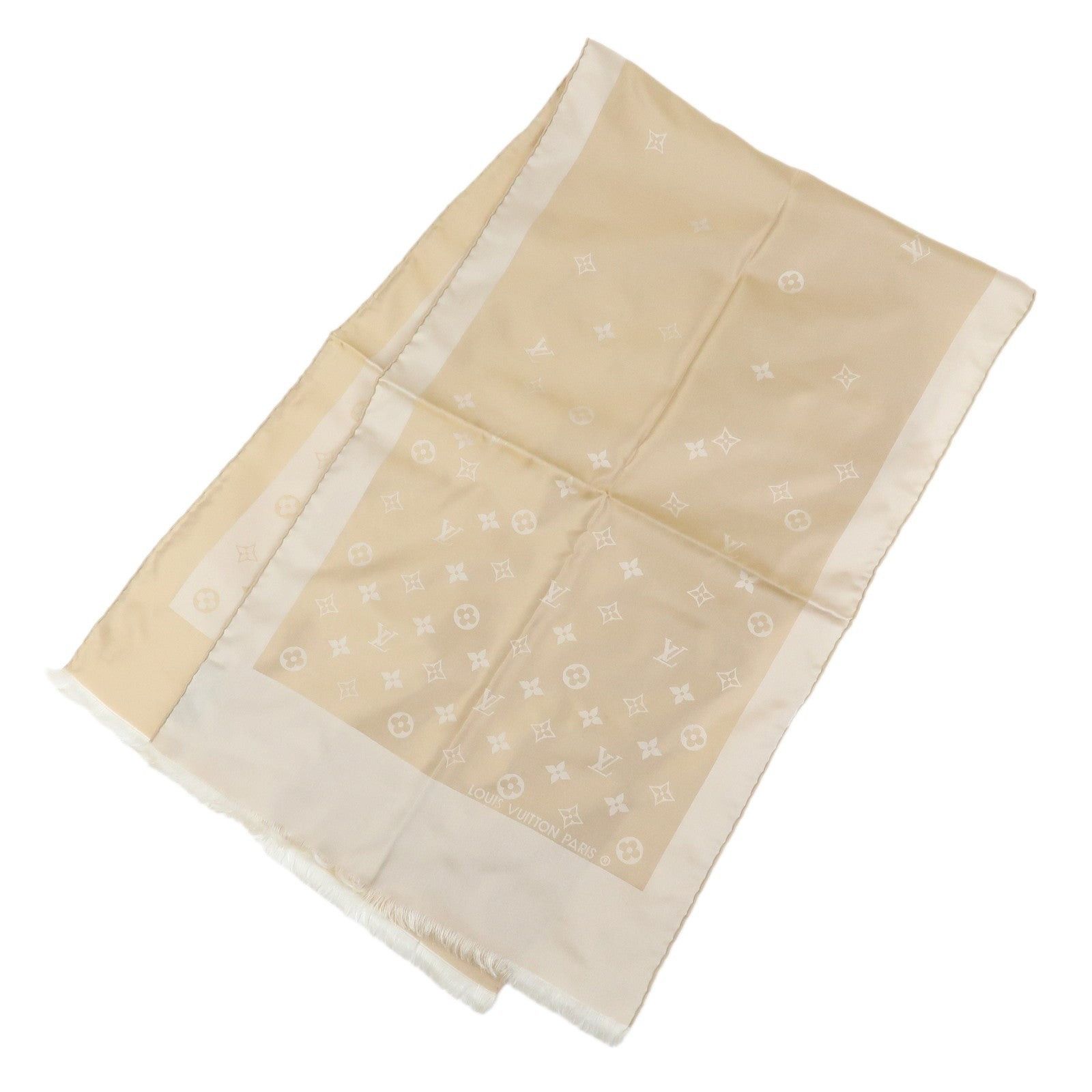 Louis Vuitton Louis Vuitton Echarpe Capri Silk Scarf Beige Size ONE SIZE - 1 Thumbnail