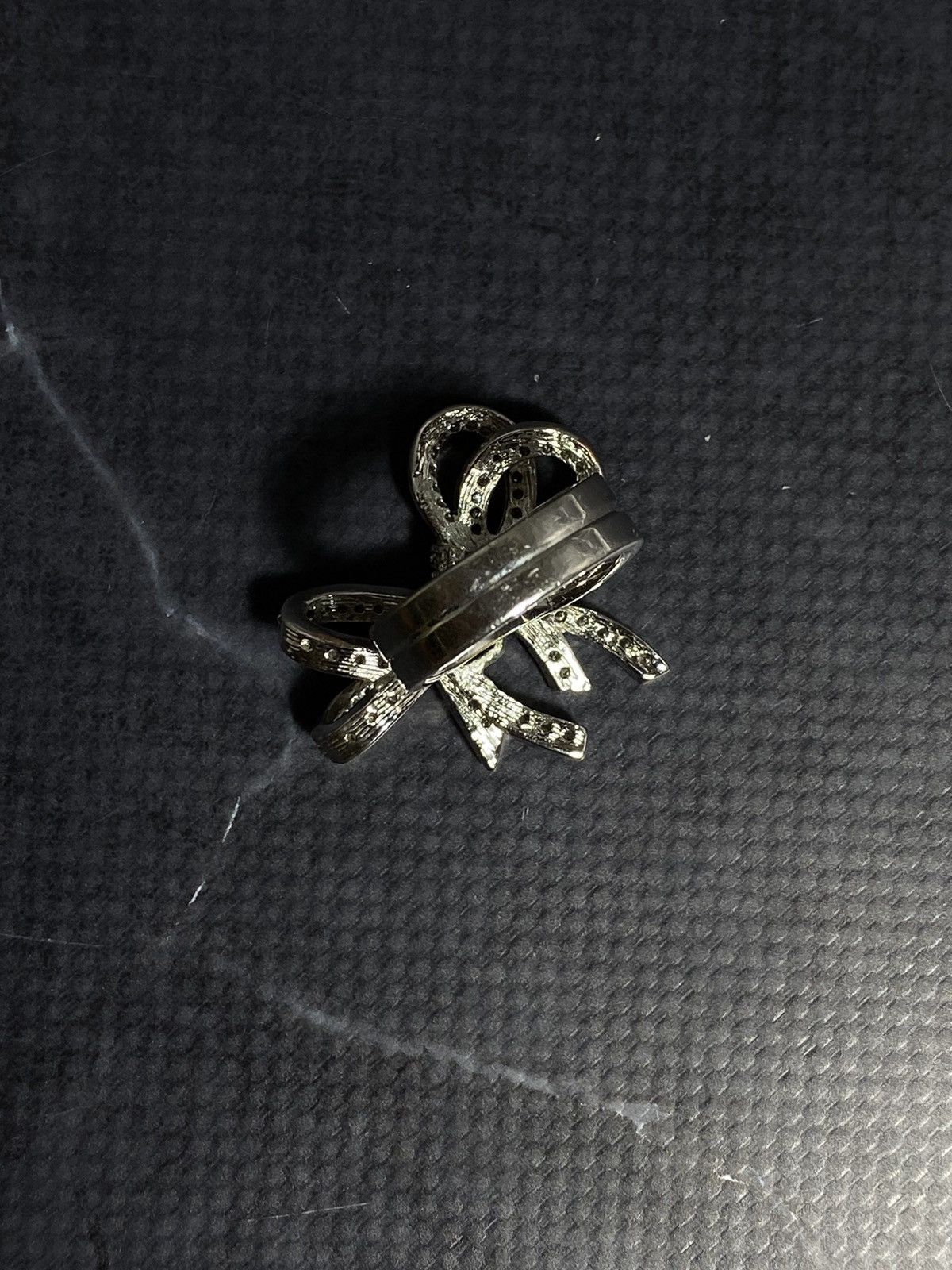 Jewelry Vintage Rhinestone Bow Statement Ring Adjustable Size ONE SIZE - 7 Thumbnail