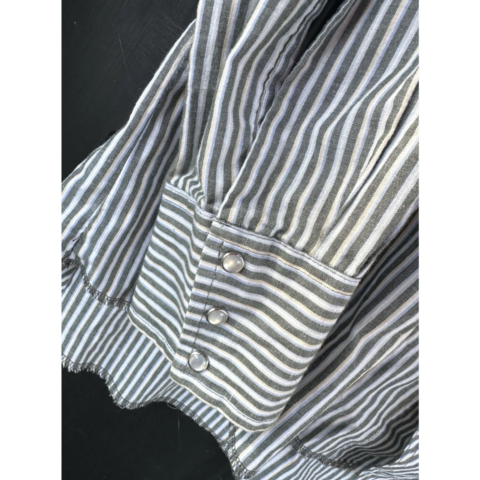 Wrangler VINTAGE Wrangler Pearl Snap Shirt Men XLT Blue White Stripe Western Cowboy Shirt Size US XL / EU 56 / 4 - 6 Thumbnail
