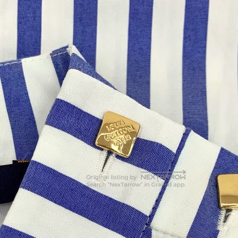 Louis Vuitton Louis Vuitton Blue buttoned striped cotton crewneck sleeve Size XS / US 0-2 / IT 36-38 - 5 Thumbnail