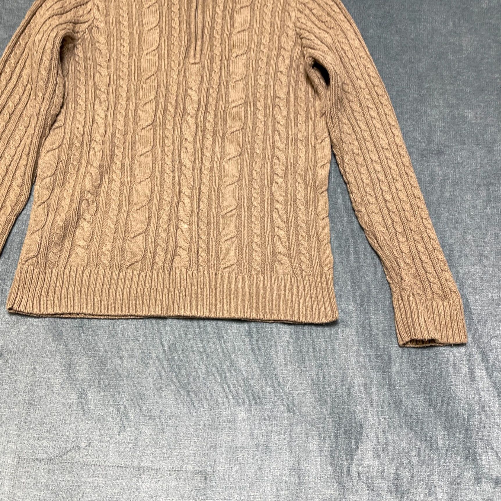 Croft & Barrow Croft & Barrow Ribbed Sweater Womens Medium Brown Cable Knit Cotton Mock Neck Pullover Knit Casual Size M / US 6-8 / IT 42-44 - 2 Thumbnail