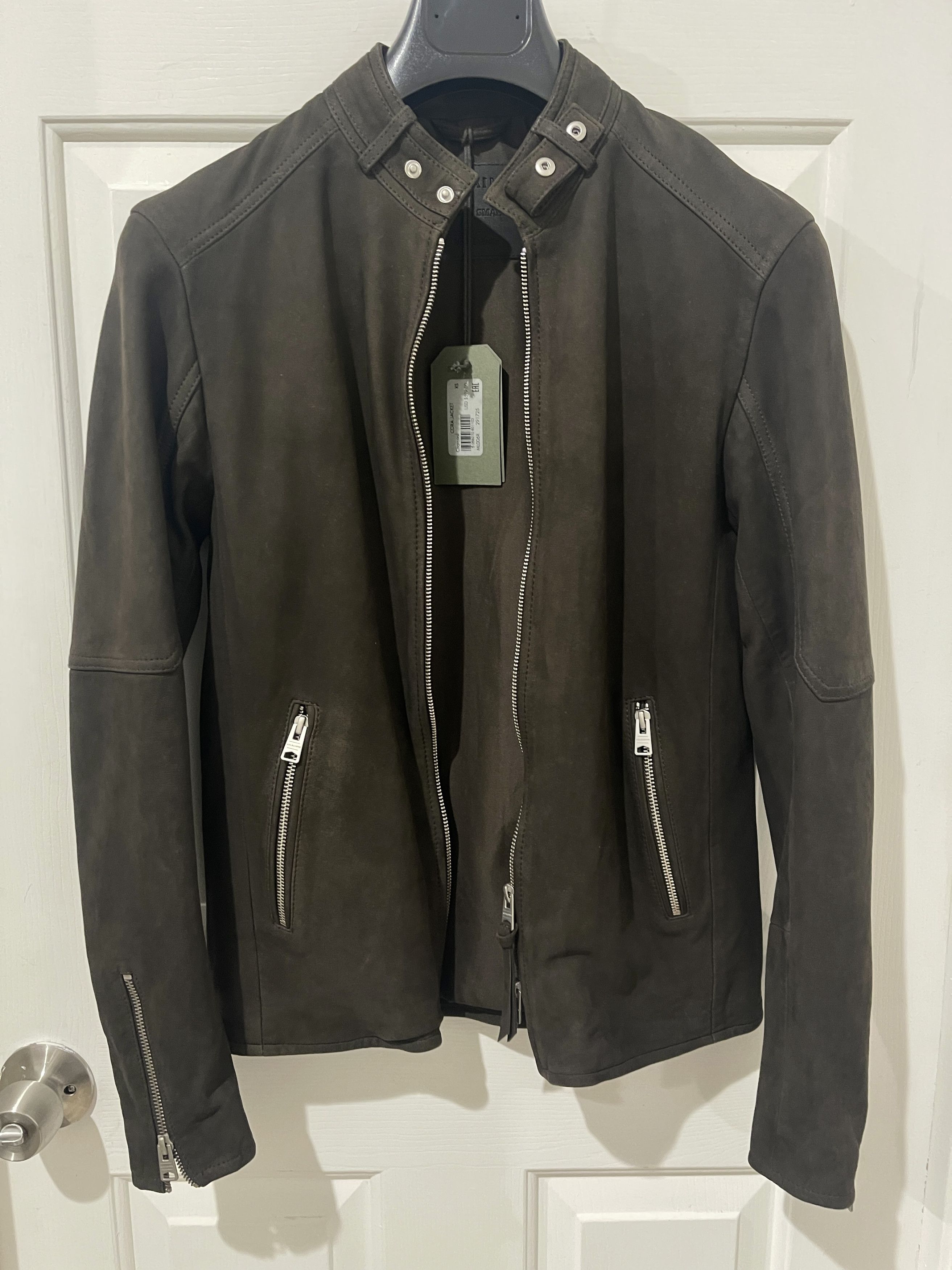 Allsaints All Saints Cora Suede Leather jacket XS olive NWT MSRP $600 Size US XS / EU 42 / 0 - 1 Thumbnail