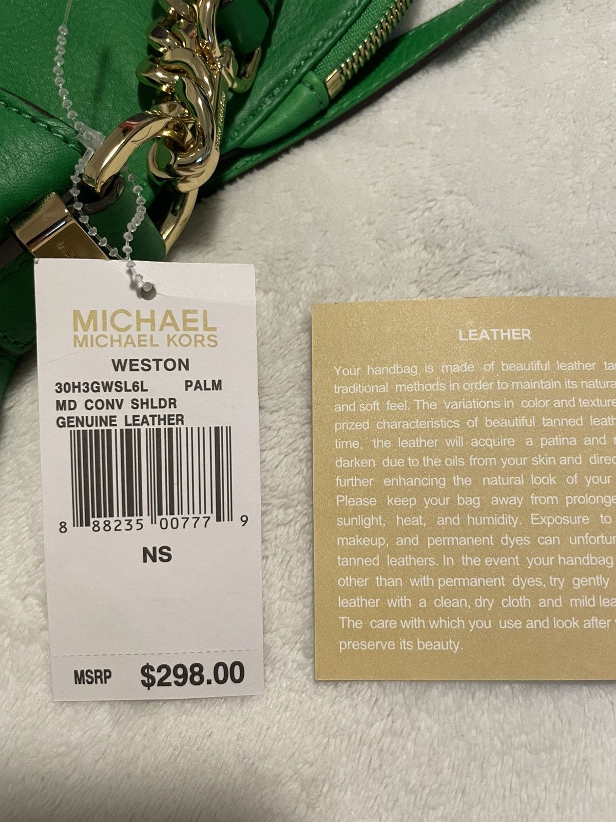 Michael Kors Michael Kors WESTON Green Convertible Cross/Shoulder Bag Size ONE SIZE - 9 Thumbnail