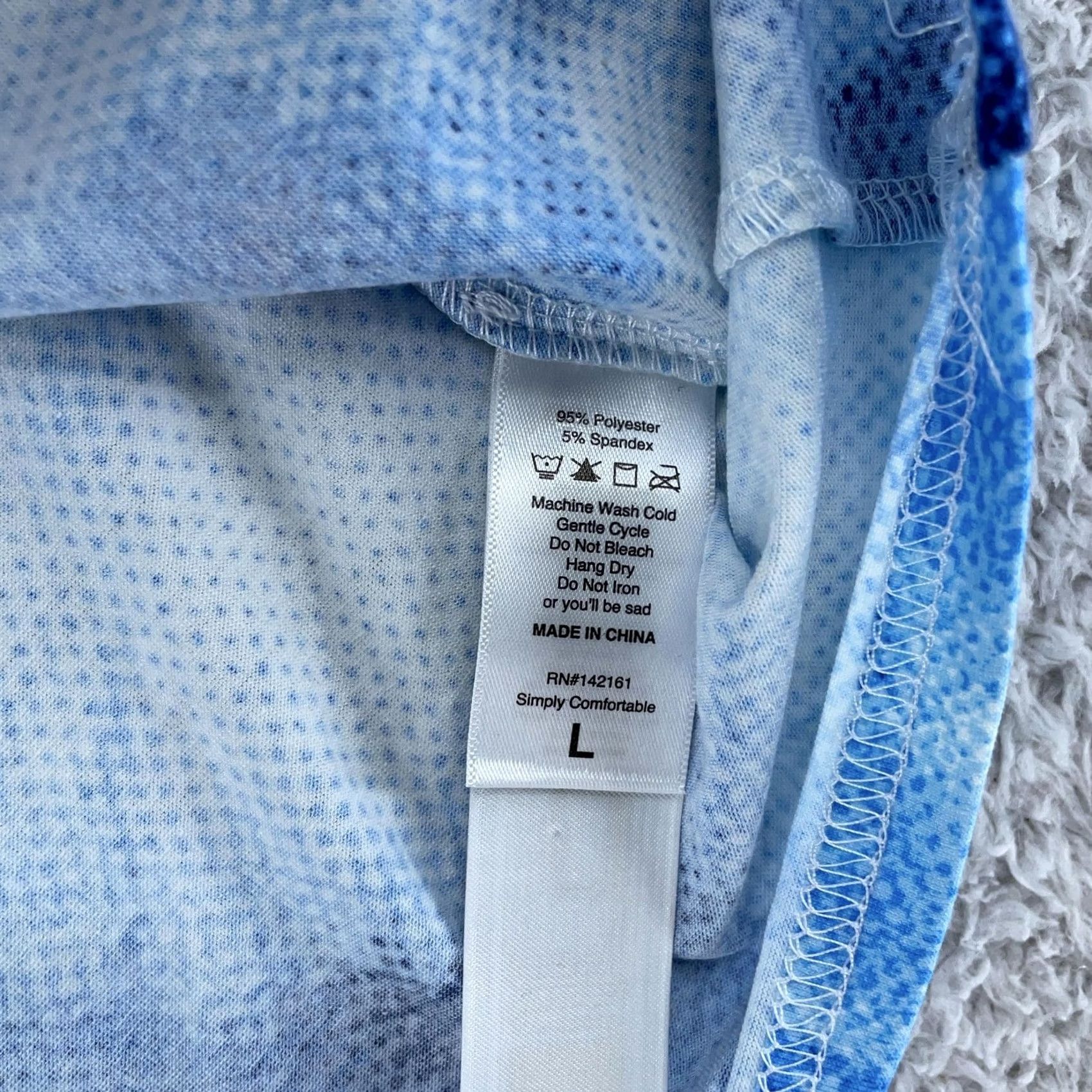 Vintage LuLaRoe Stasha Ruffle Shirt Womens Large Blue Tie Dye Flutter Sleeve Boho Blouse Size L / US 10 / IT 46 - 7 Thumbnail