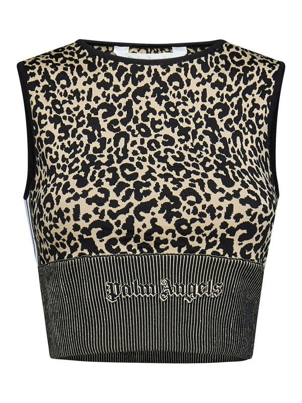 Palm Angels o1y1125 Sleeveless Sweater in Black/Beige Size XS / US 0-2 / IT 36-38 - 1 Thumbnail