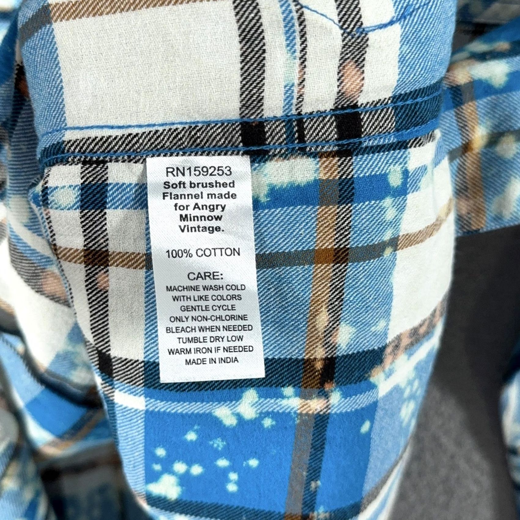 Vintage Angry Minnow Shirt Mens M Blue Plaid Long Sleeve Button Up Flannel Pocket Size US M / EU 48-50 / 2 - 6 Thumbnail