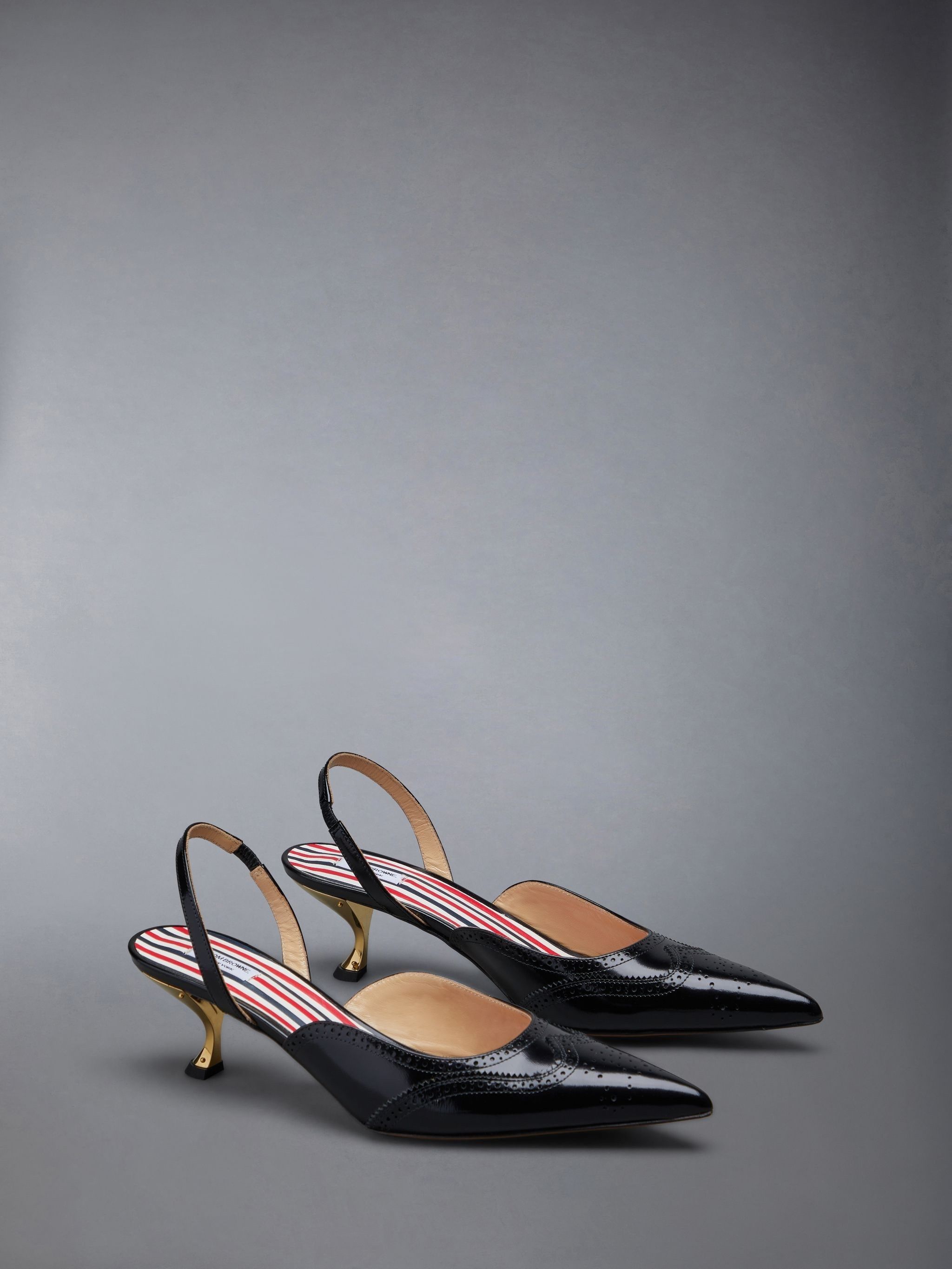 Thom Browne o1s22i1n0924 Brogue Slingback Pumps in Black Size US 7 / IT 37 - 2 Thumbnail