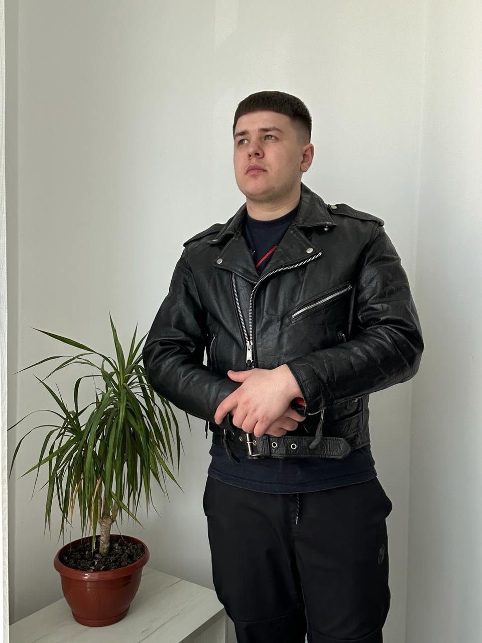 Genuine Leather × Vintage Vintage Japanese Black Leather Moto Distressed Jacket Size US S / EU 44-46 / 1 - 12 Thumbnail