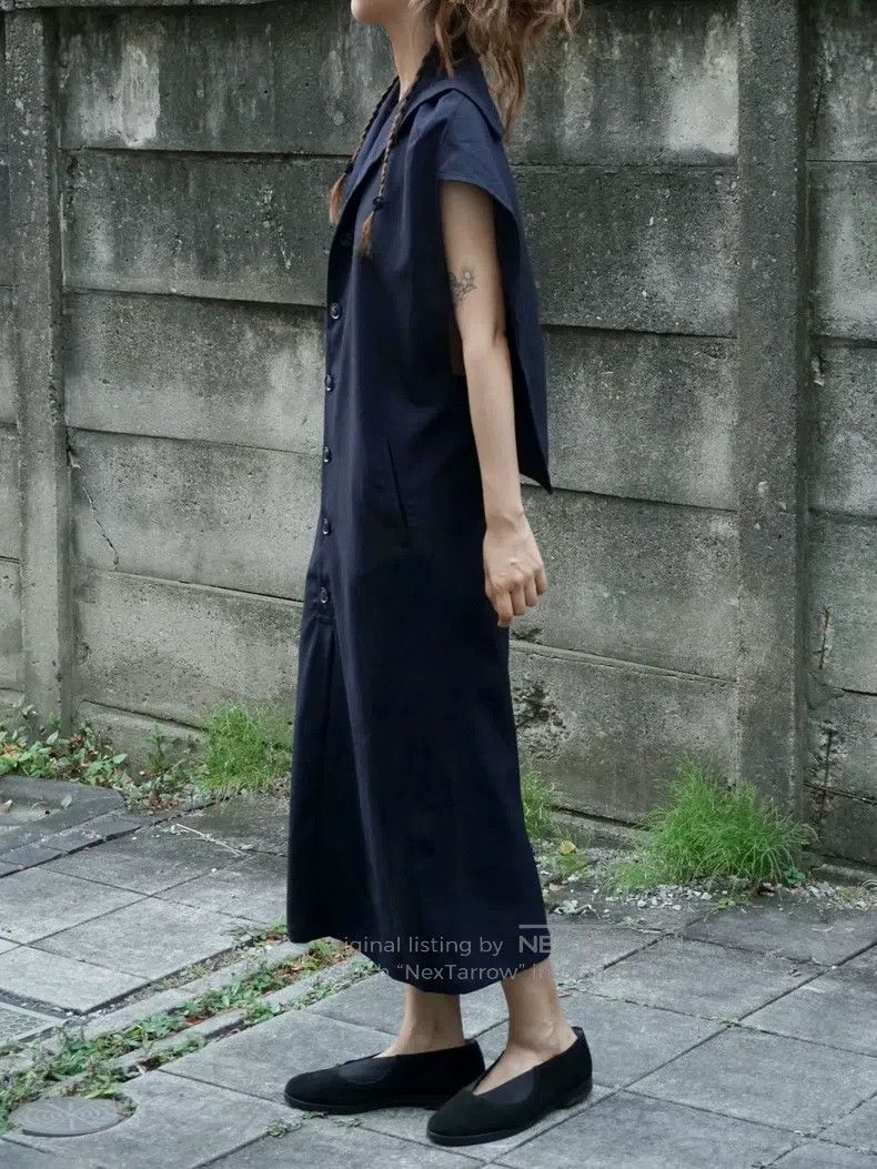 Y's Y's 1996ss Navy Neck Halter Dress Size ONE SIZE - 7 Thumbnail