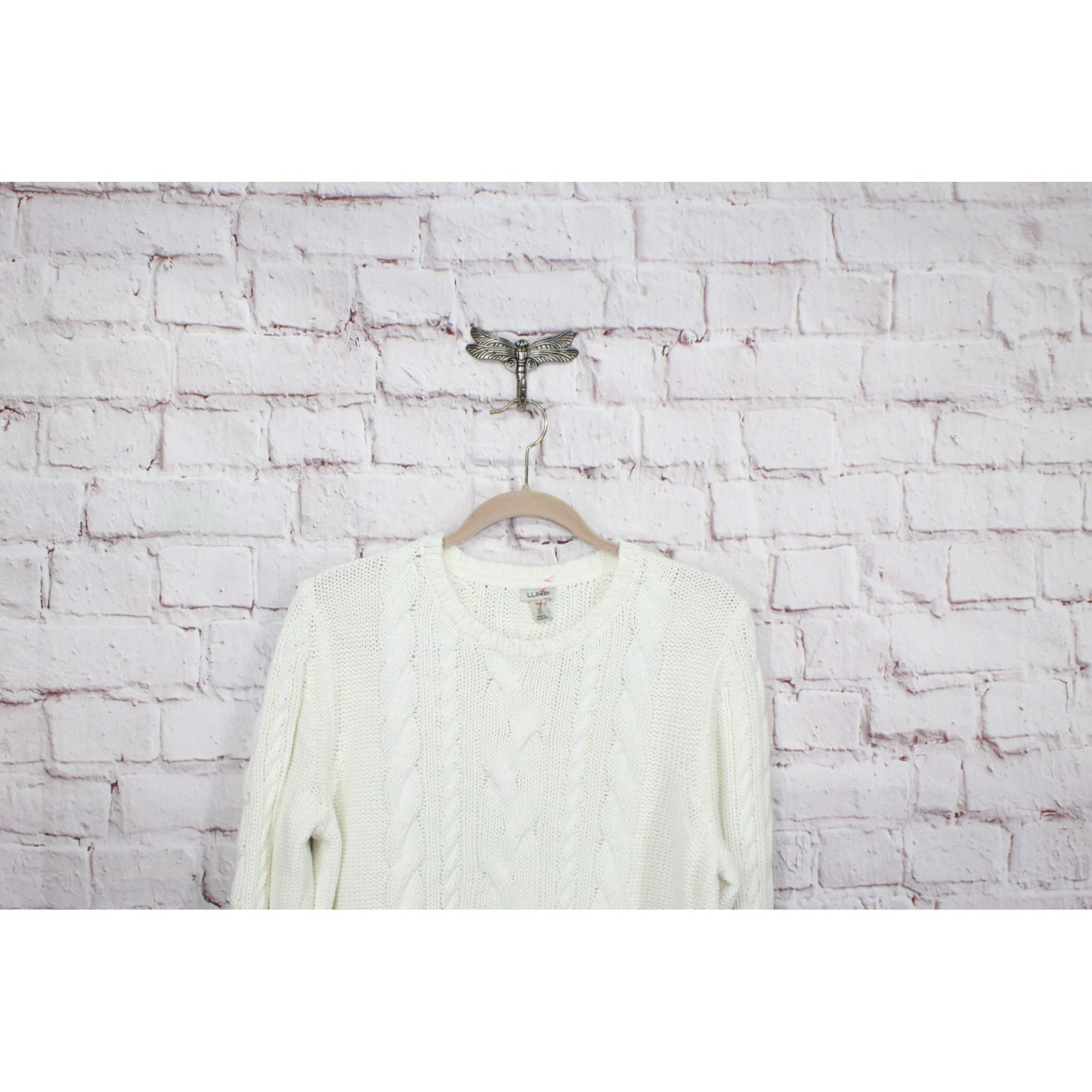 L.L. Bean LL Bean Women's Cable Sweater Crewneck Bone Size XL / US 12-14 / IT 48-50 - 10 Thumbnail