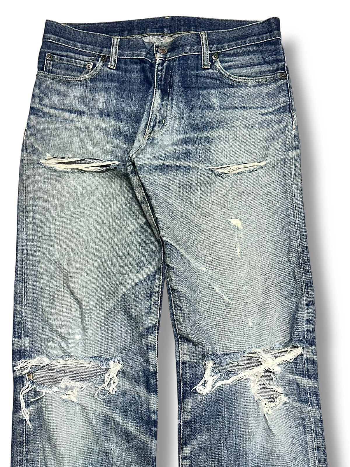 Uniqlo Vintage Uniqlo Distressed Ripped Jean Baggy Loose Faded Wash Size US 32 / EU 48 - 4 Thumbnail