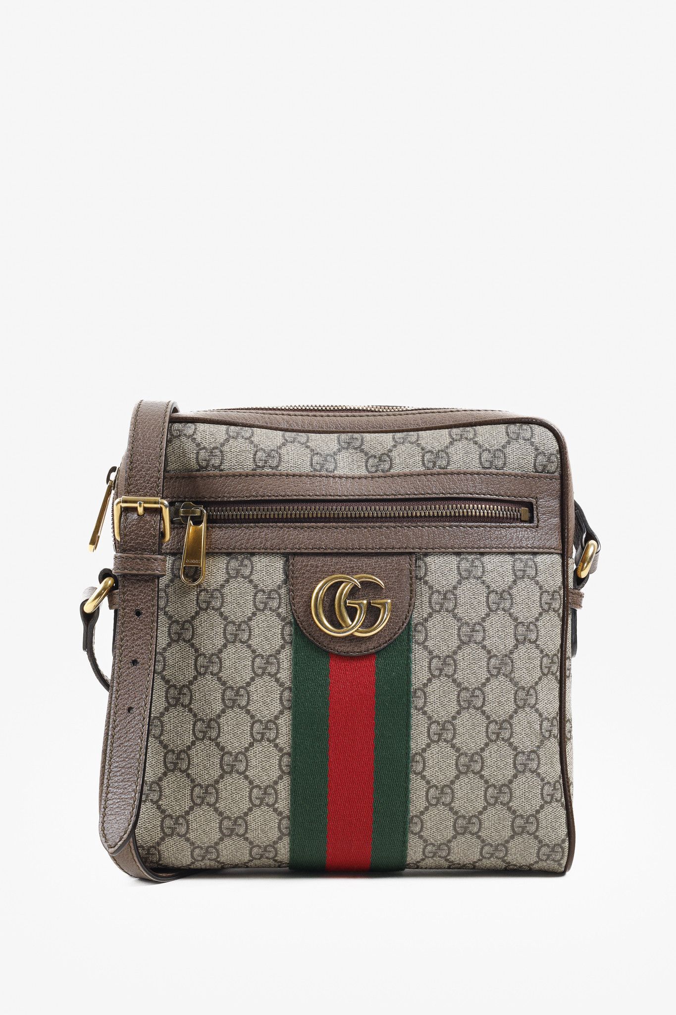Gucci Gucci Monogram Ophidia Small Brown Crossbody Bag Size ONE SIZE - 1 Thumbnail