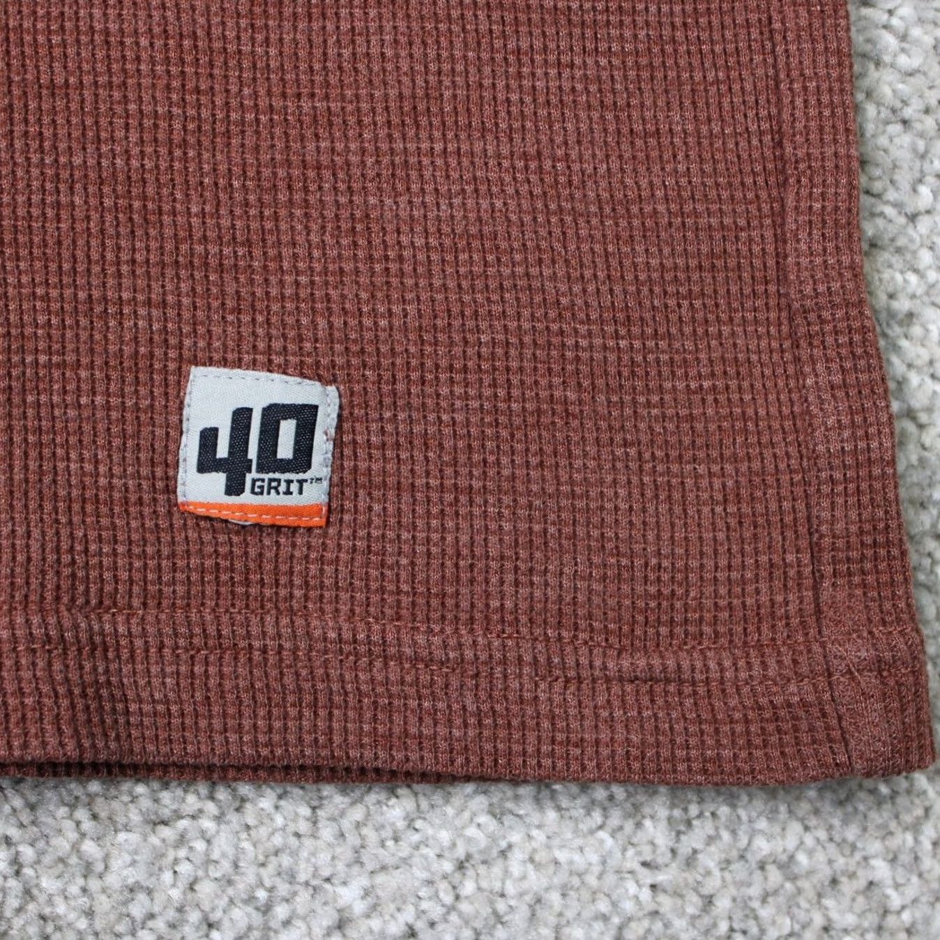 Vintage Duluth 40 Grit Mens Large Brown Thermal Henley Shirt Long Sleeve Waffle Knit Cotton Polyester Henley Thermal 2020-2029 Regular Mens Size US L / EU 52-54 / 3 - 4 Thumbnail