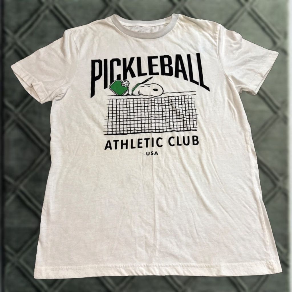 Peanuts Peanuts Snoopy Pickleball Athletic Club White Hybrid Tees T-Shirt Medium Size US M / EU 48-50 / 2 - 1 Thumbnail