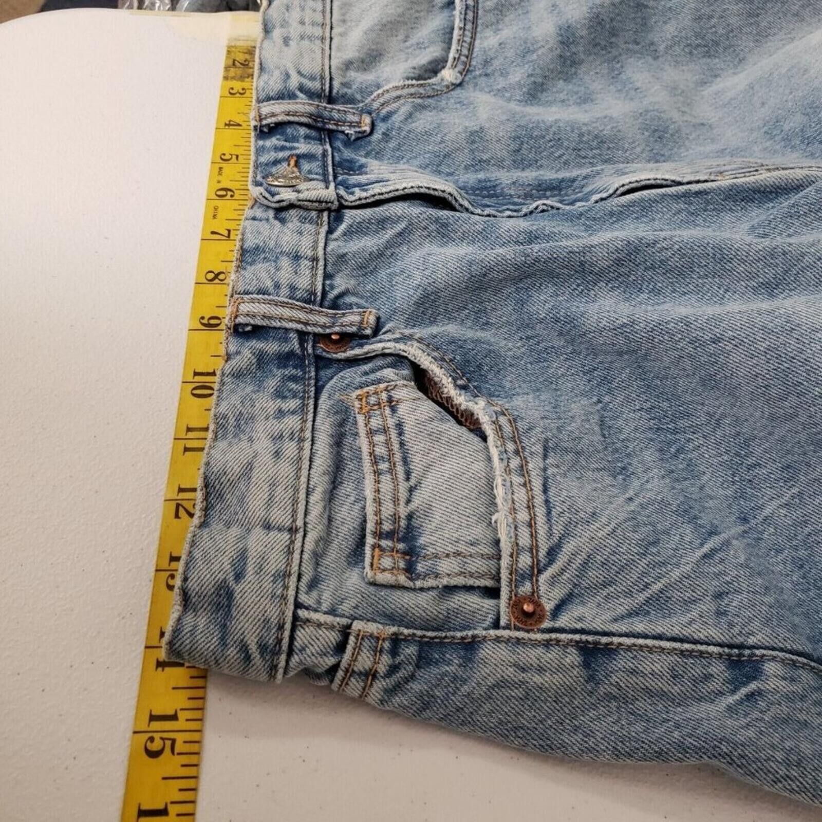 Zara Zara Light Blue Distressed Wide Leg Jeans Size 28" / US 6 / IT 42 - 6 Thumbnail