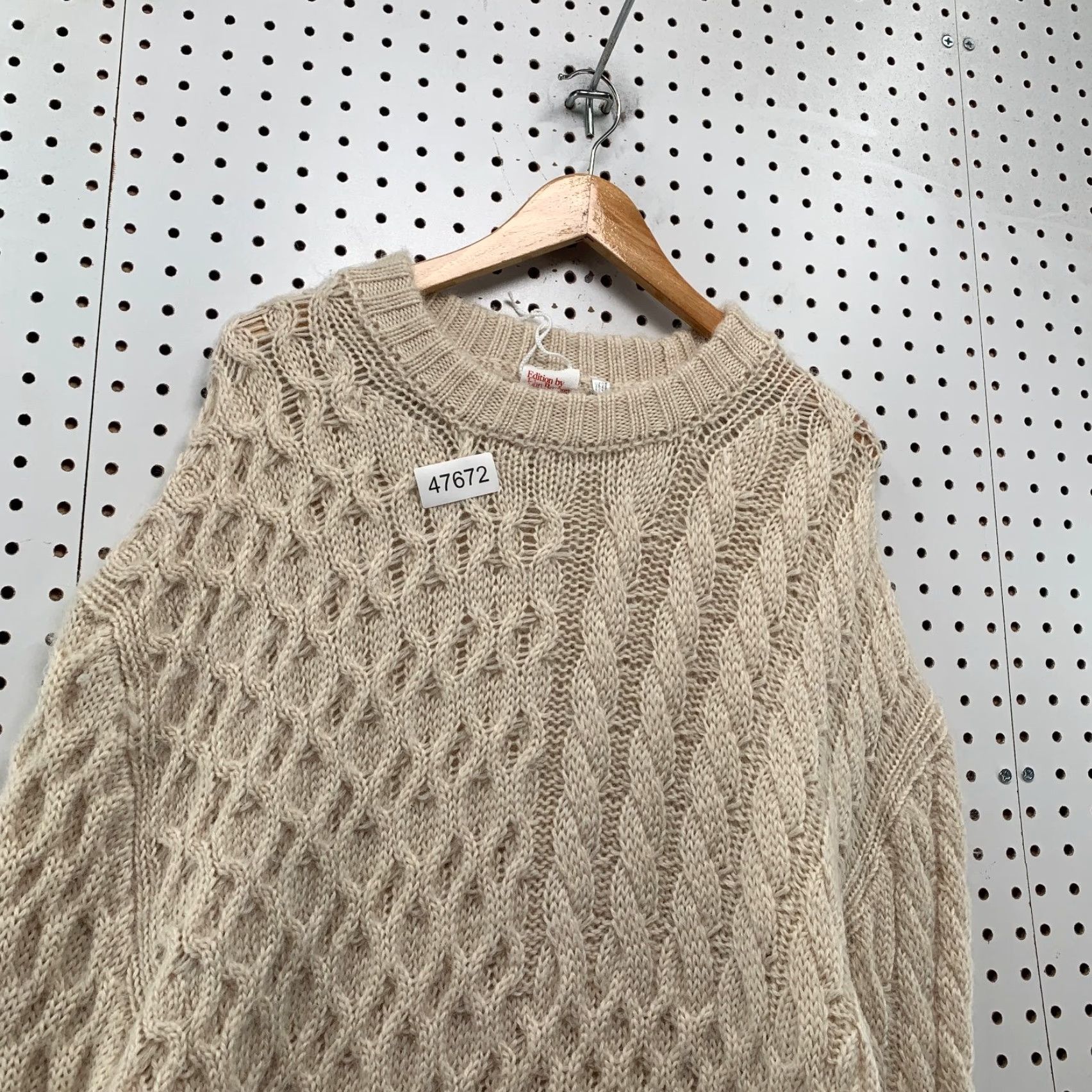 H&M H&M Edition By John Boyega 100% Wool Sweater Womens Large Beige Oversized Size L / US 10 / IT 46 - 6 Thumbnail