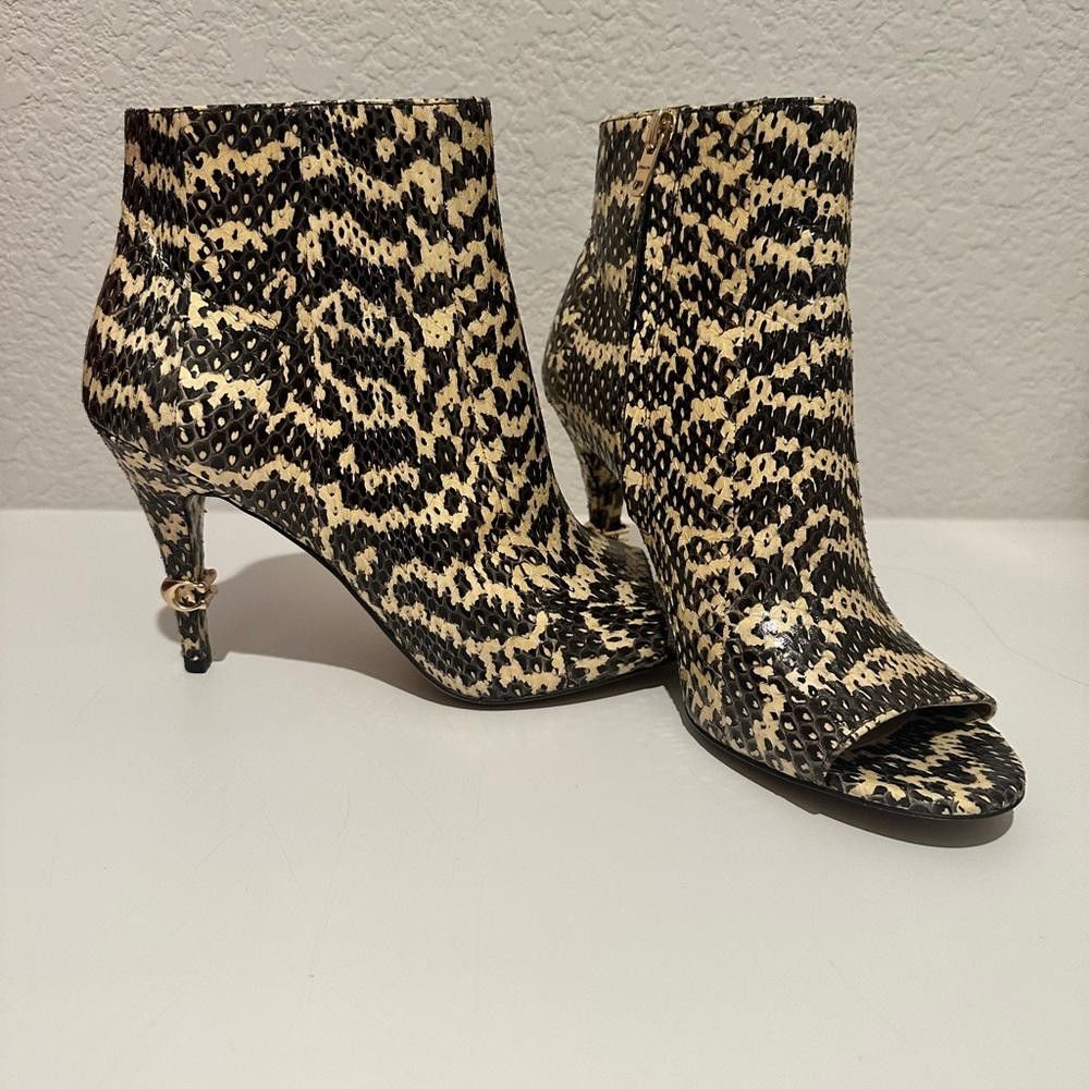Coach COACH Remi Snakeskin Tan Black High Heel Ankle Booties 9 Size US 9 / IT 39 - 3 Thumbnail