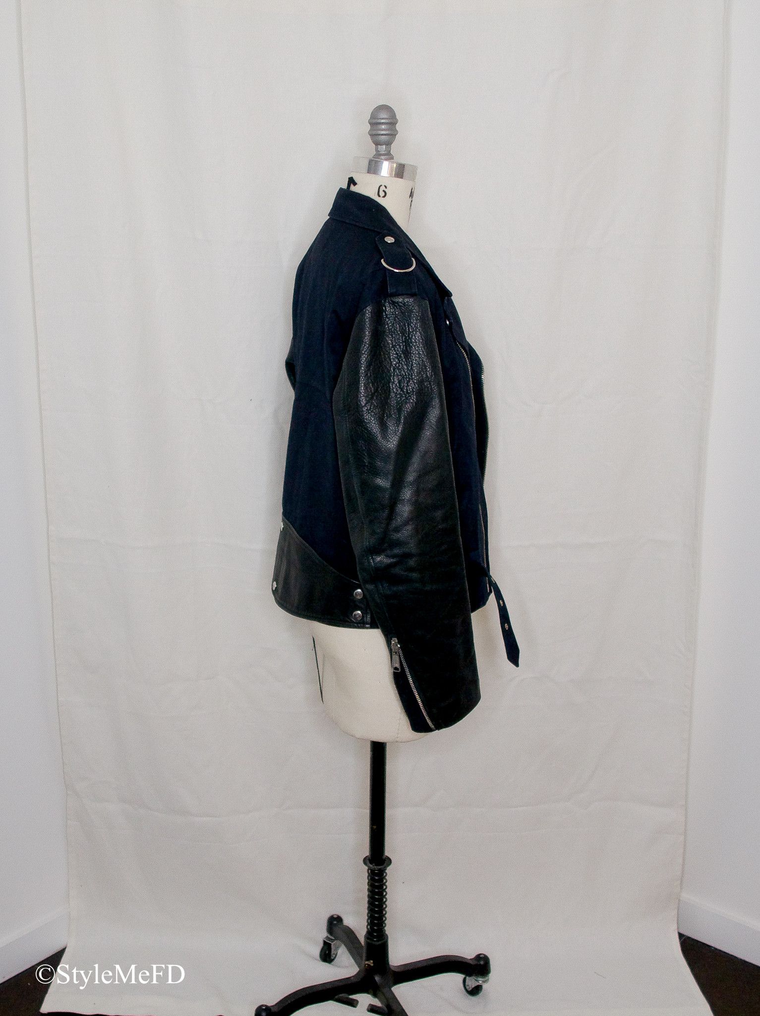 Sandro SANDRO - Black & Blue Leather Jacket - L Size L / US 10 / IT 46 - 4 Thumbnail