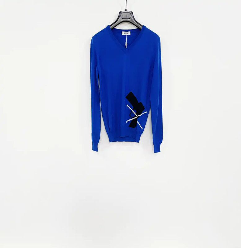 Moschino Moschino Men's Blue Wool Long Sleeve Sweater 0089 Size US XS / EU 42 / 0 - 1 Thumbnail