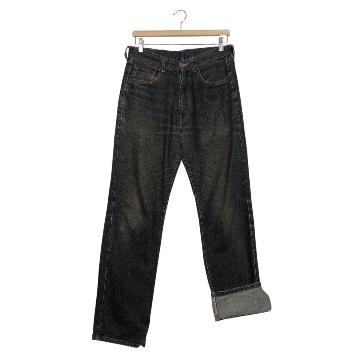 Japanese Brand Warehouse High Rise Straight Leg Jeans Faded Washed Denim Size US 30 / EU 46 - 16 Thumbnail