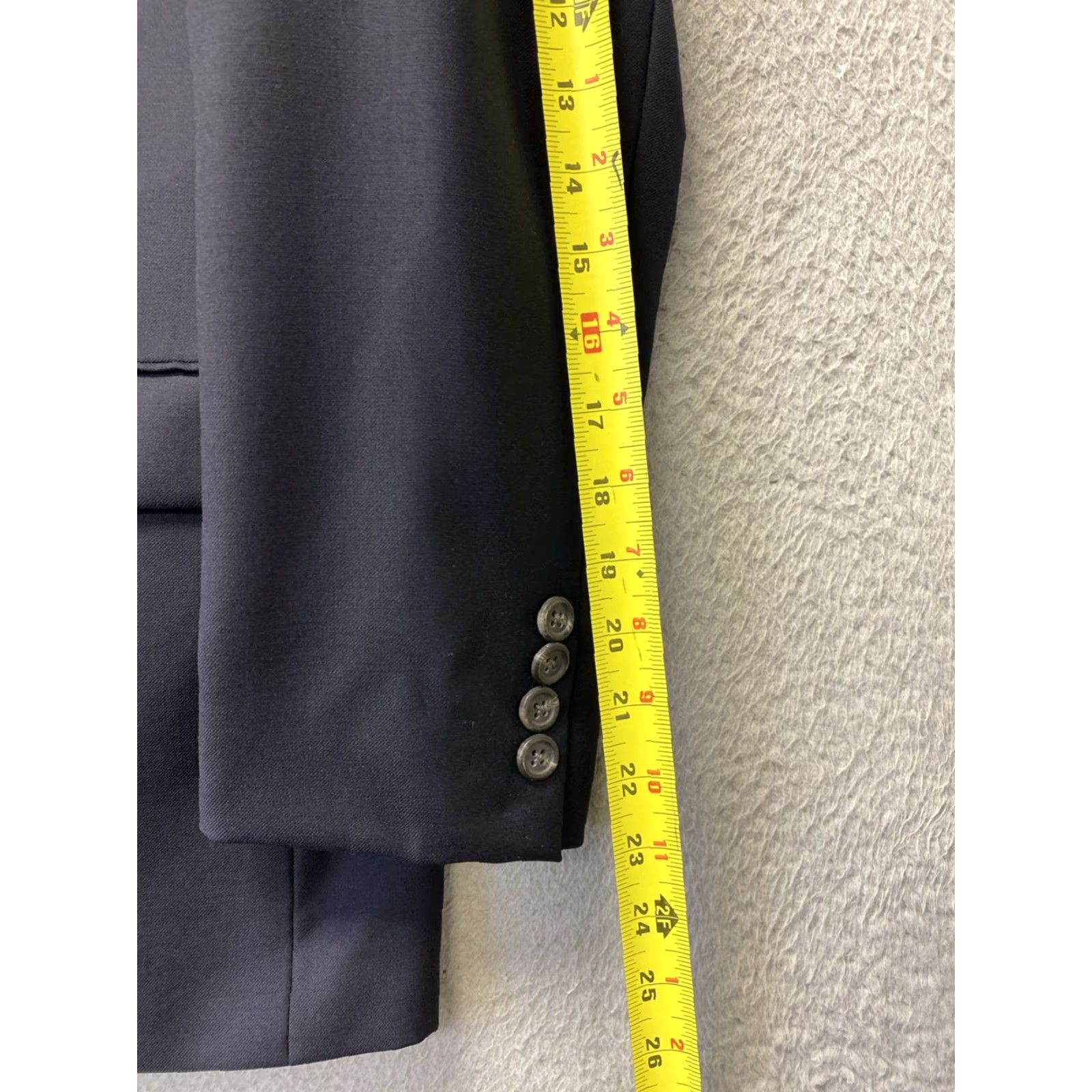 Ralph Lauren VINTAGE Ralph Lauren Blazer Jacket Men 40S Wool Short Navy Blue Classic Business Wedding Mens Size 40S - 6 Thumbnail