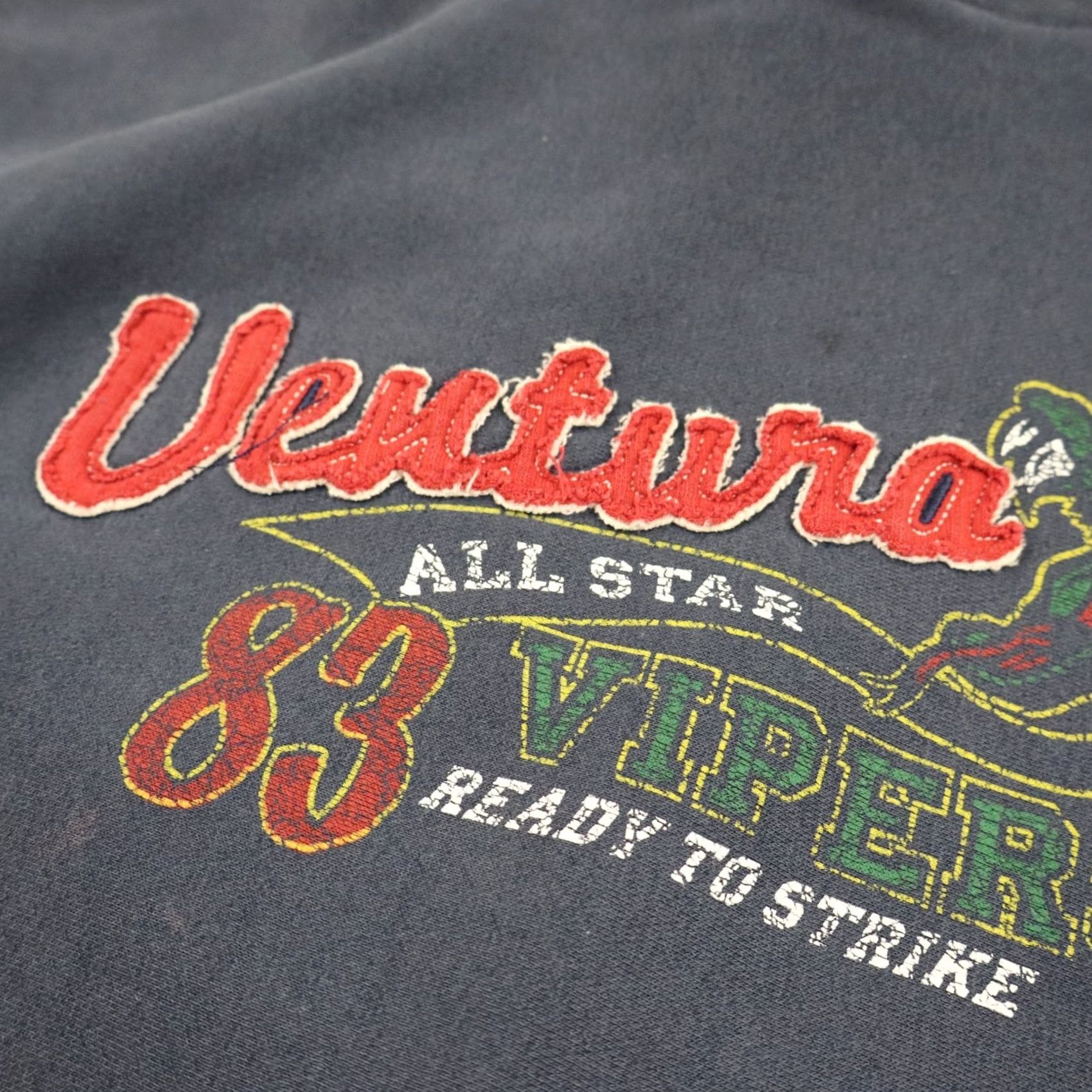 Point Zero VINTAGE Ventura Vipers Hoodie Mens L Blue All Star Graphic Raw Edge Sweatshirt Size US L / EU 52-54 / 3 - 5 Thumbnail