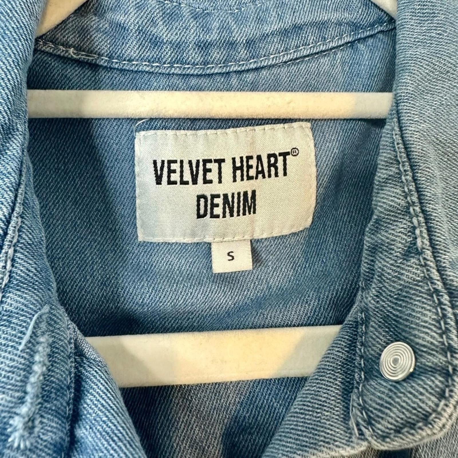 Designer Velvet Heart Denim Dress Size S / US 4 / IT 40 - 3 Thumbnail