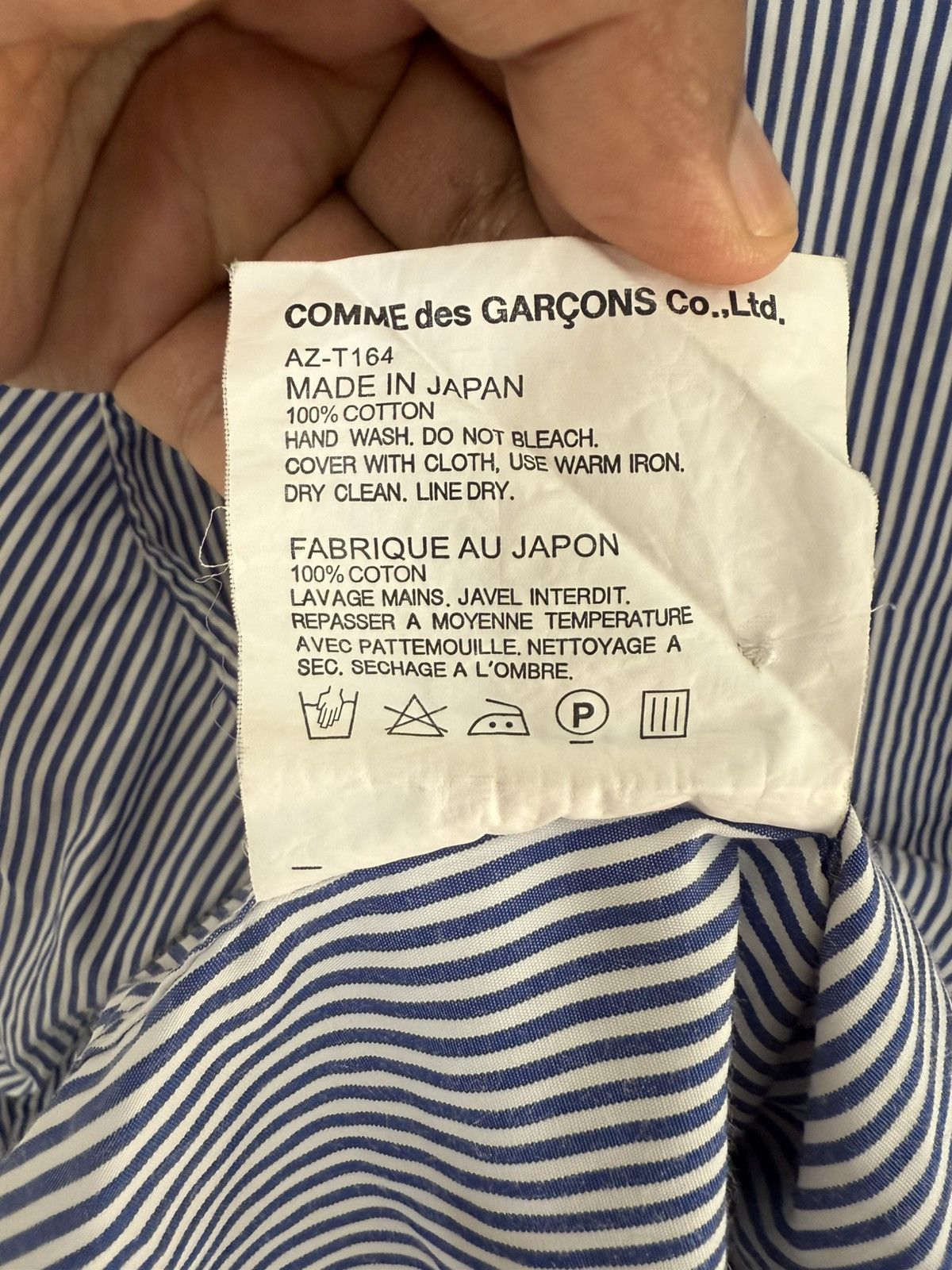 Comme des Garcons Homme Plus COMME DES GARCONS PLAY STRIPE BUTTON UP BLACK LOVE EMOJI Size US L / EU 52-54 / 3 - 7 Thumbnail