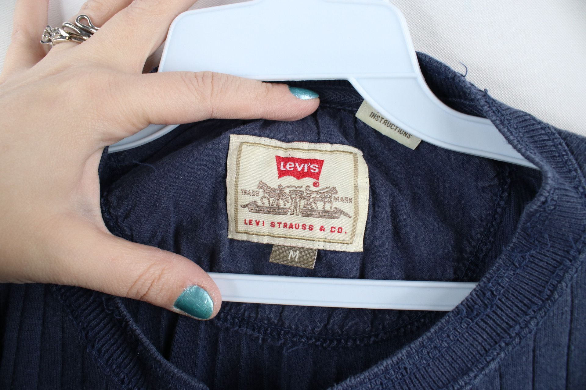 Levi's Vintage 90s Levis Ribbed Knit Long Sleeve Henley T-Shirt Size US S / EU 44-46 / 1 - 6 Thumbnail