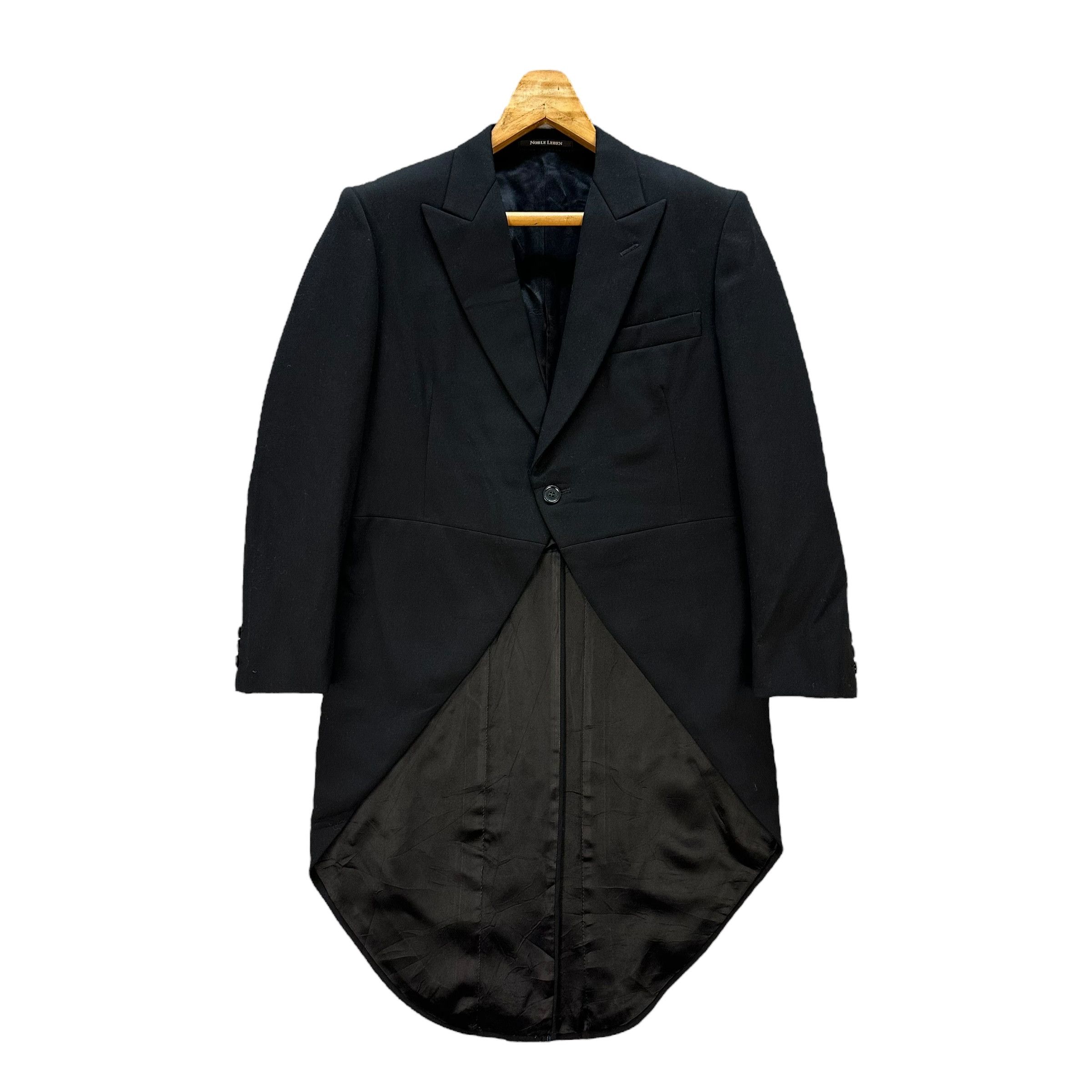 Vintage NOBLE LEBEN Magee Black Wool Morning Coat #A72-1747 Size US M / EU 48-50 / 2 - 1 Thumbnail