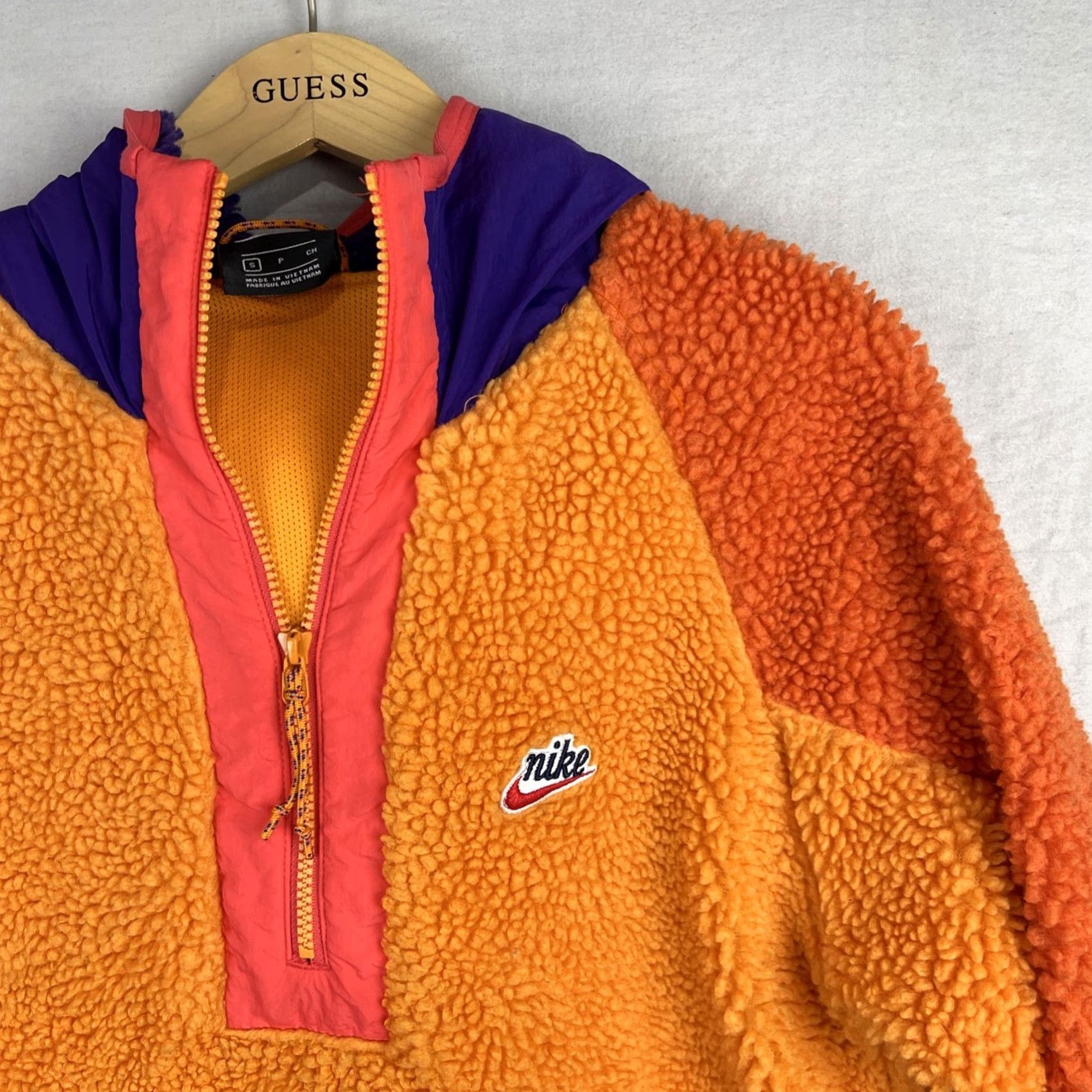 Nike Nike Jacket Mens Small Orange 1/2 Zip Hooded Fleece Sherpa Deep Pile Sportswear Jacket Size US S / EU 44-46 / 1 - 3 Thumbnail