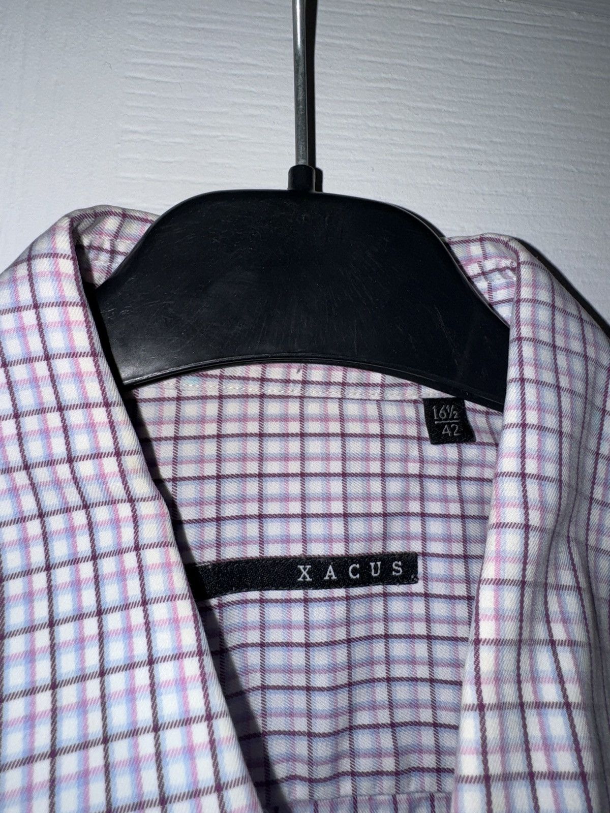 Designer × Japanese Brand × Vintage Xacus Button Shirt Madi Italy Men’s XLarge Check Collar Size US XL / EU 56 / 4 - 8 Thumbnail