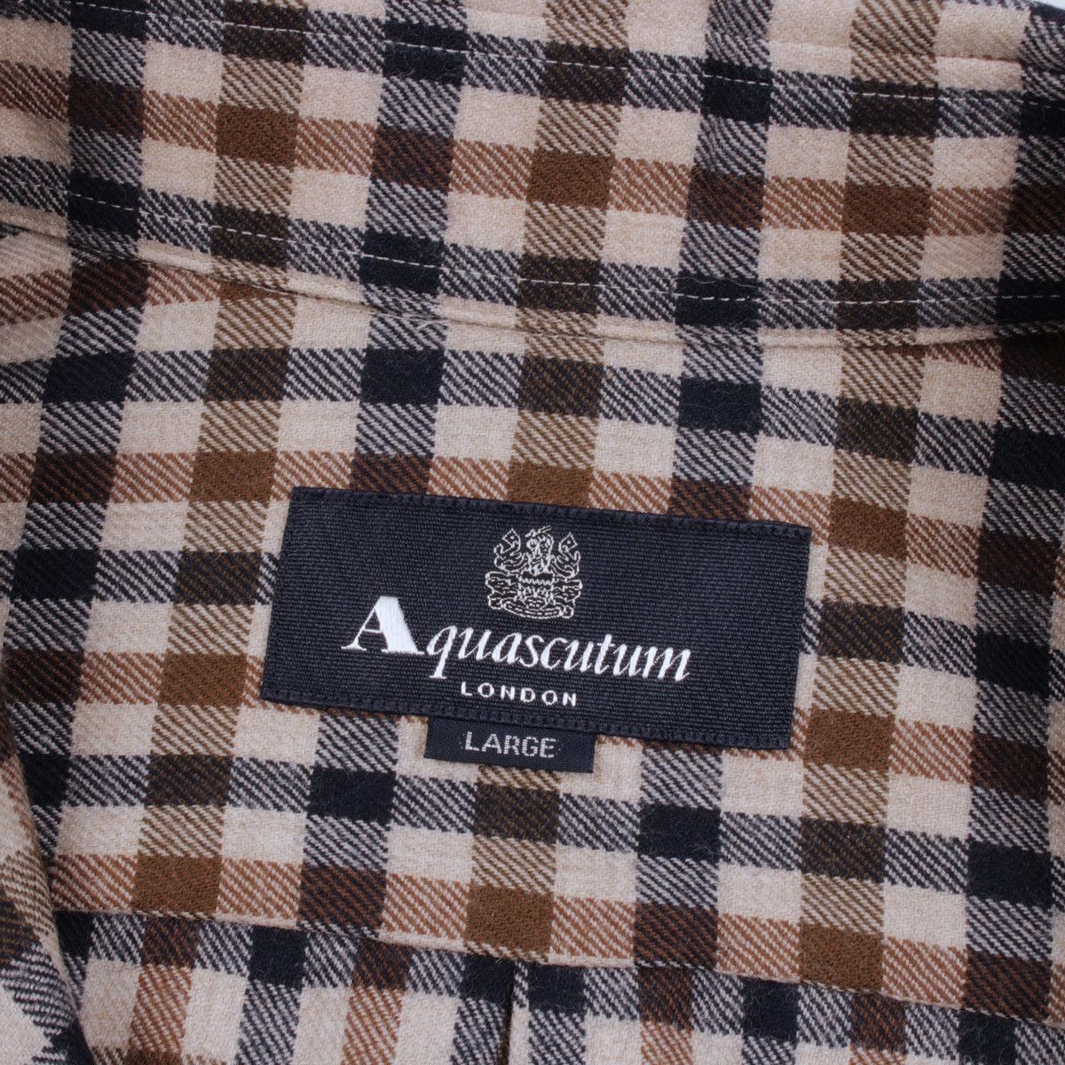 Aquascutum × Vintage Aquascutum Vintage Wool Plaid Long Sleeve Button Shirt Size US L / EU 52-54 / 3 - 12 Thumbnail