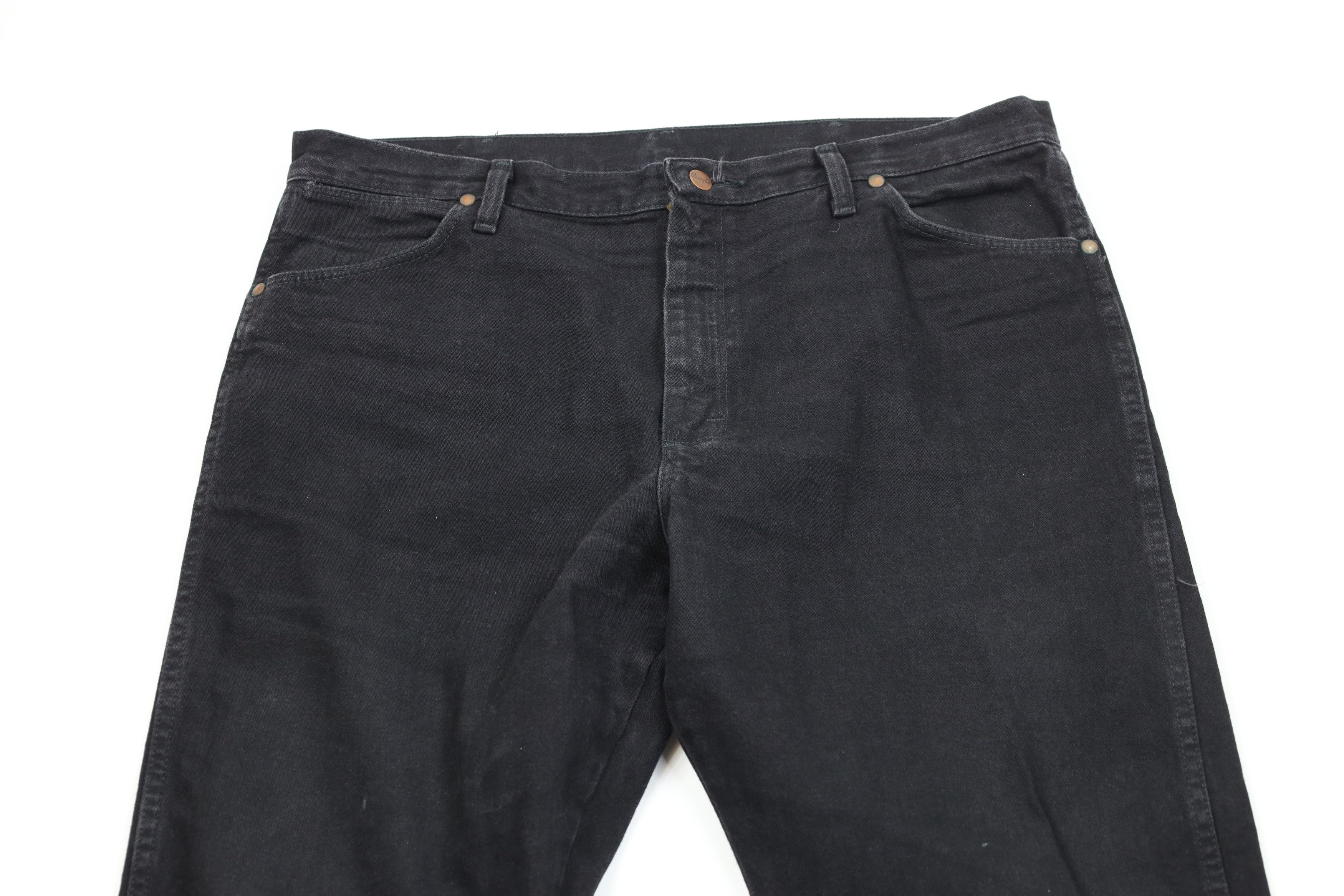 Wrangler Vintage Y2K Wrangler Wide Leg Western Denim Jeans Black Size US 38 / EU 54 - 2 Thumbnail