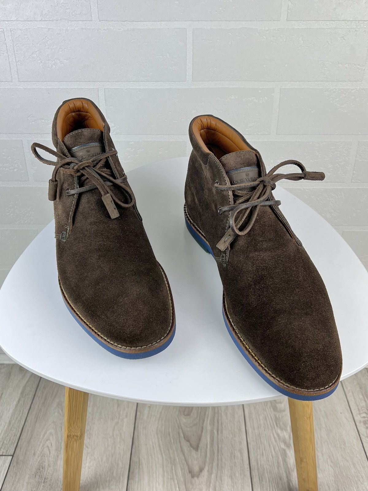 Louis Vuitton LOUIS VUITTON Boots Suede Leather Lace Up 