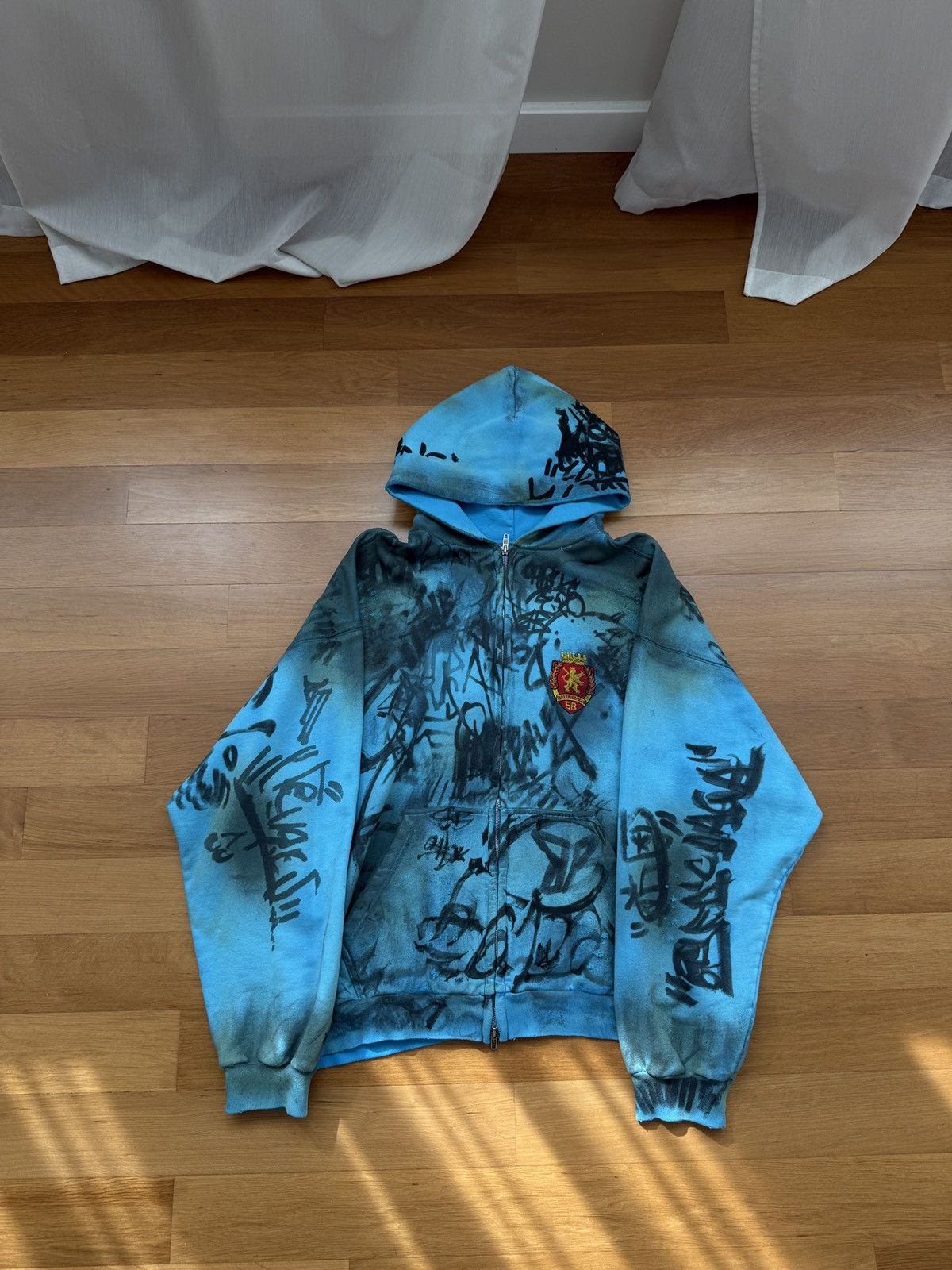 Balenciaga Balenciaga skater graffiti zip up hoodie | Grailed