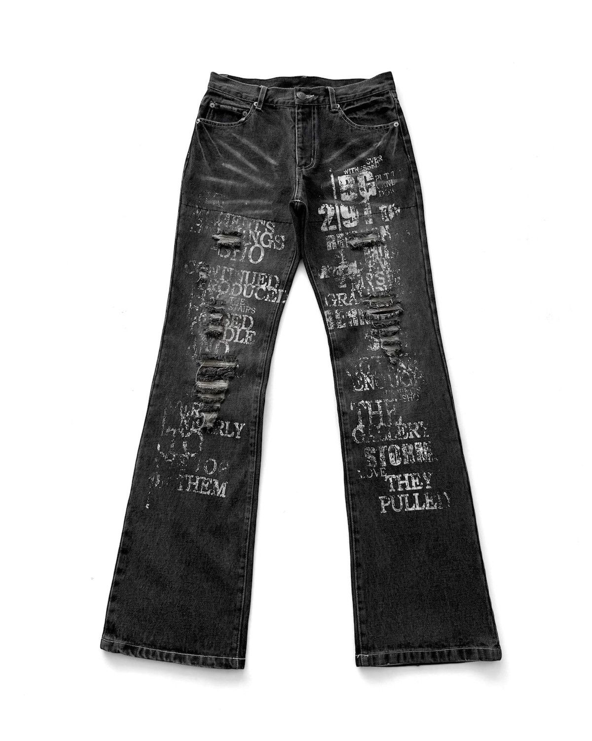 BERNINGS SHO BERNINGS-SHO DISTRESSED FLARE JEANS Size US 29 - 1 Thumbnail