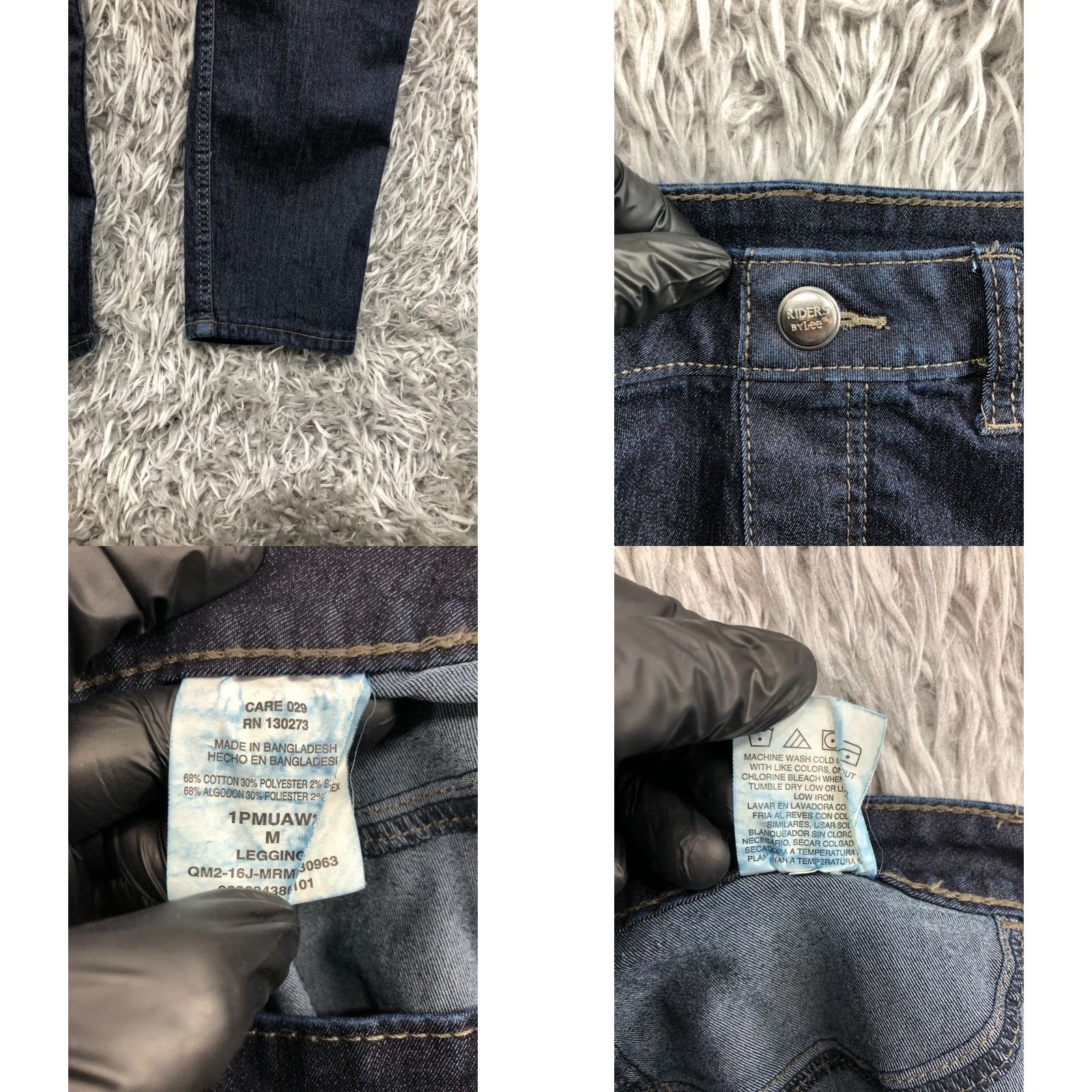 Lee Riders by Lee Jeans Mid Rise Regular Fit Dark Wash Blue 5-Pocket Denim Skinny Women's M Jeans Size 32" / US 10 / IT 46 - 8 Thumbnail