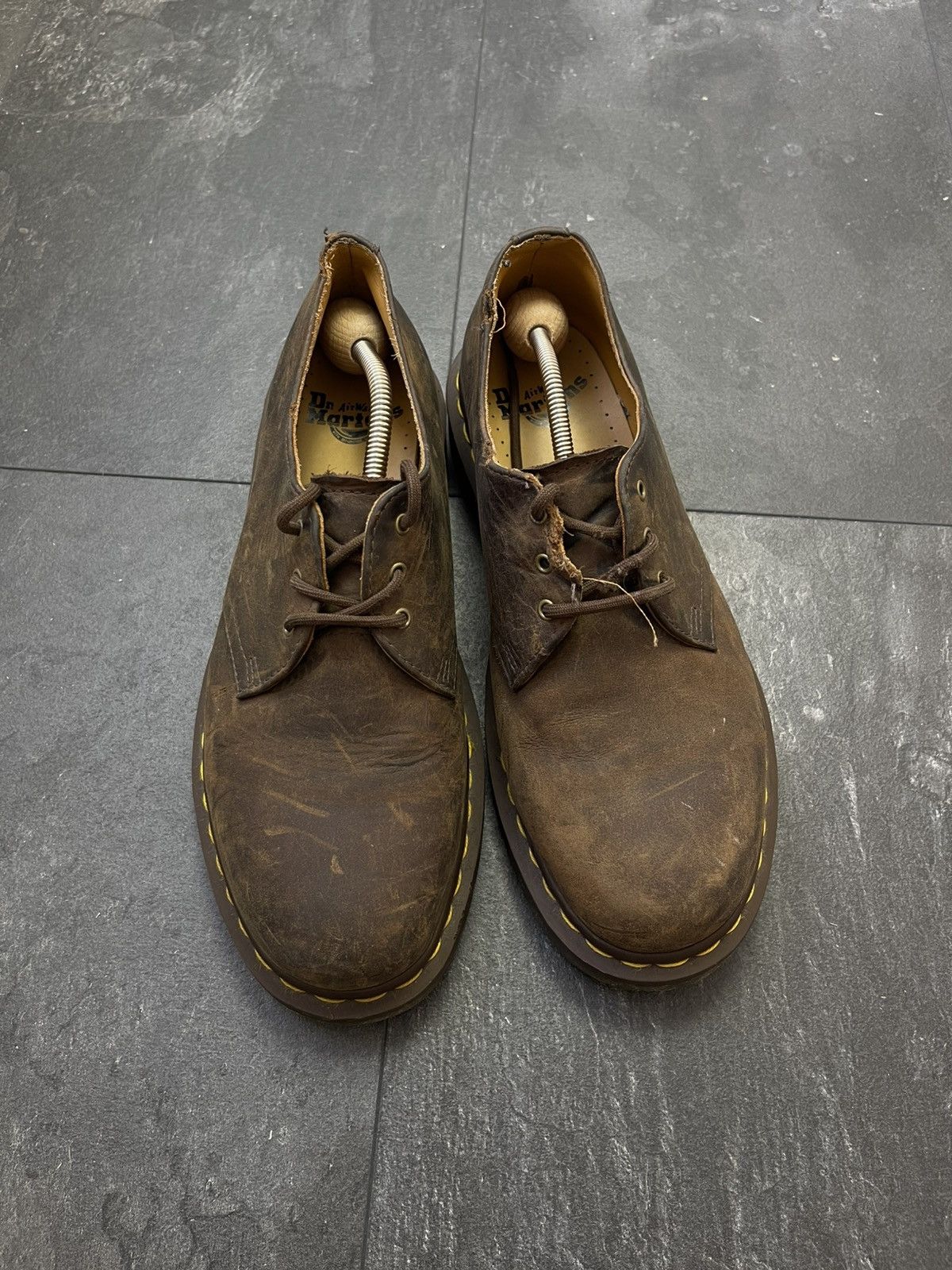 Dr. Martens × Streetwear × Vintage Dr martens 1461 dark brown distressed boots Size US 9 / EU 42 - 4 Thumbnail