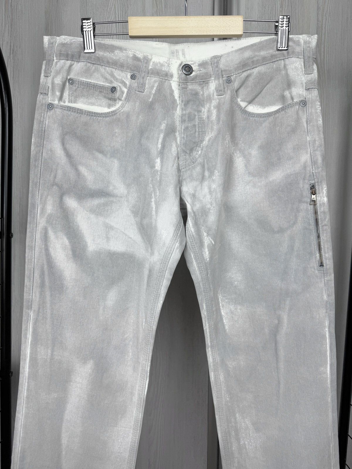 Neil Barrett Neil Barrett grey white faded side zipper pocket pants jeans Size US 33 - 3 Thumbnail